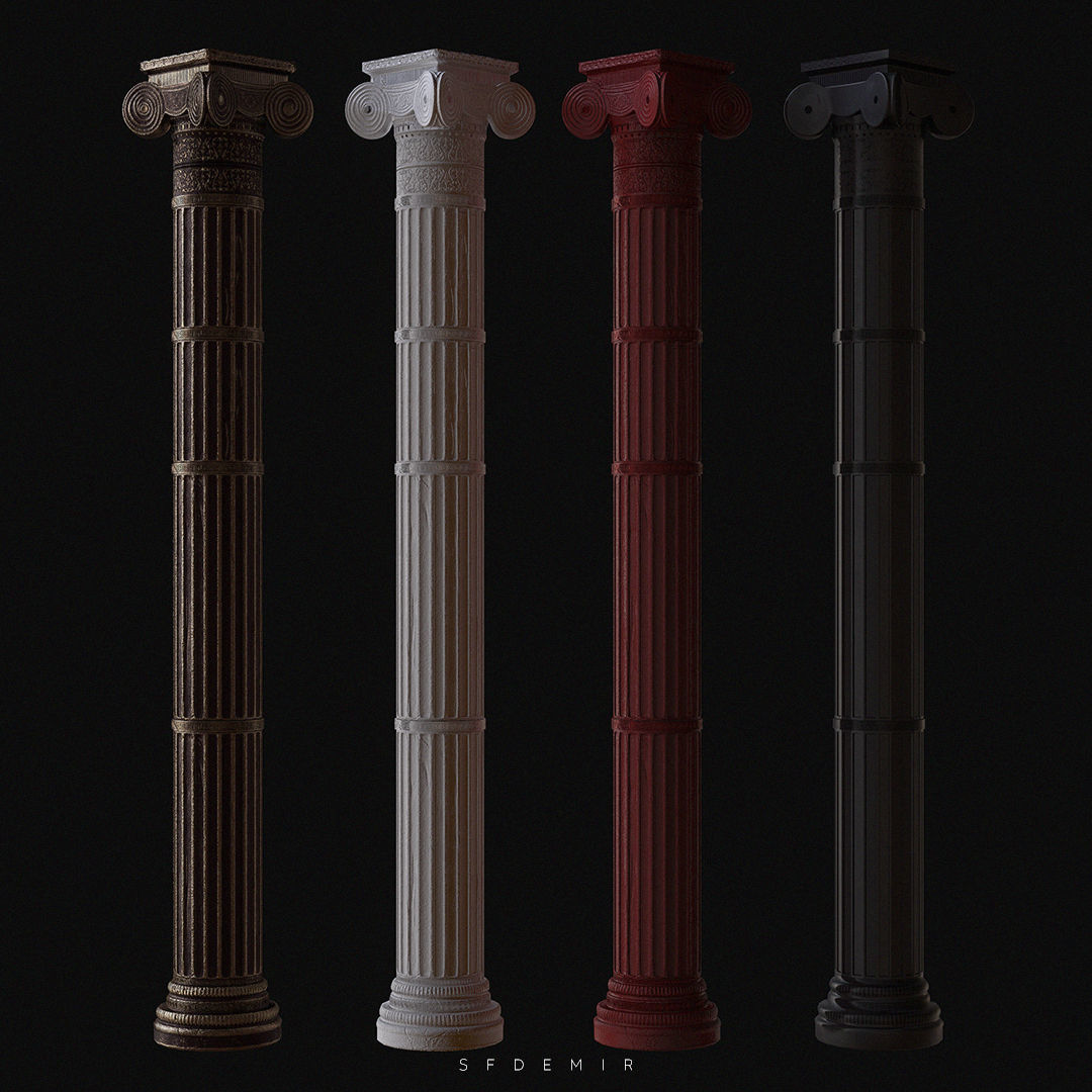 Roman Column 3D Model  Low-poly 3D model_5