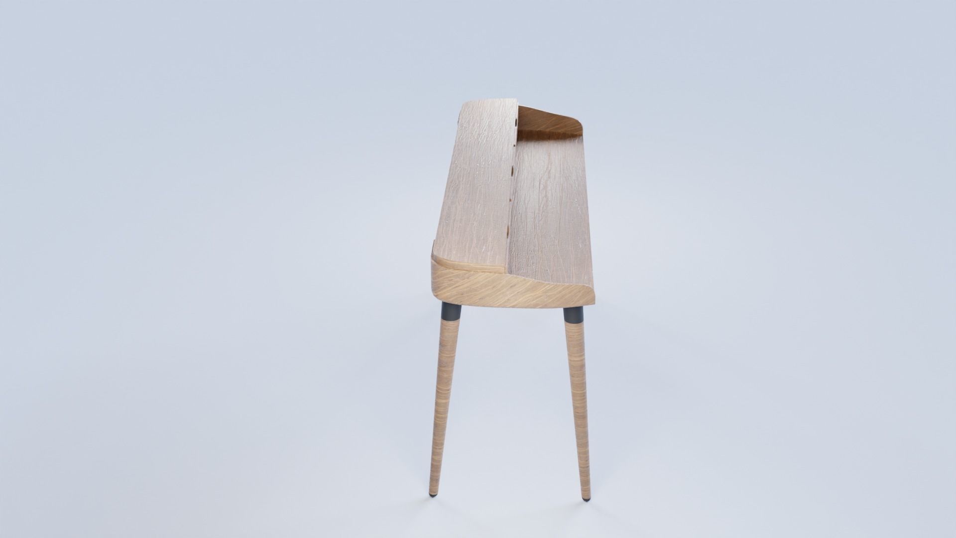 Modern Curved Designer Desk Low Poly and  Unwrapped Low-poly 3D model_14