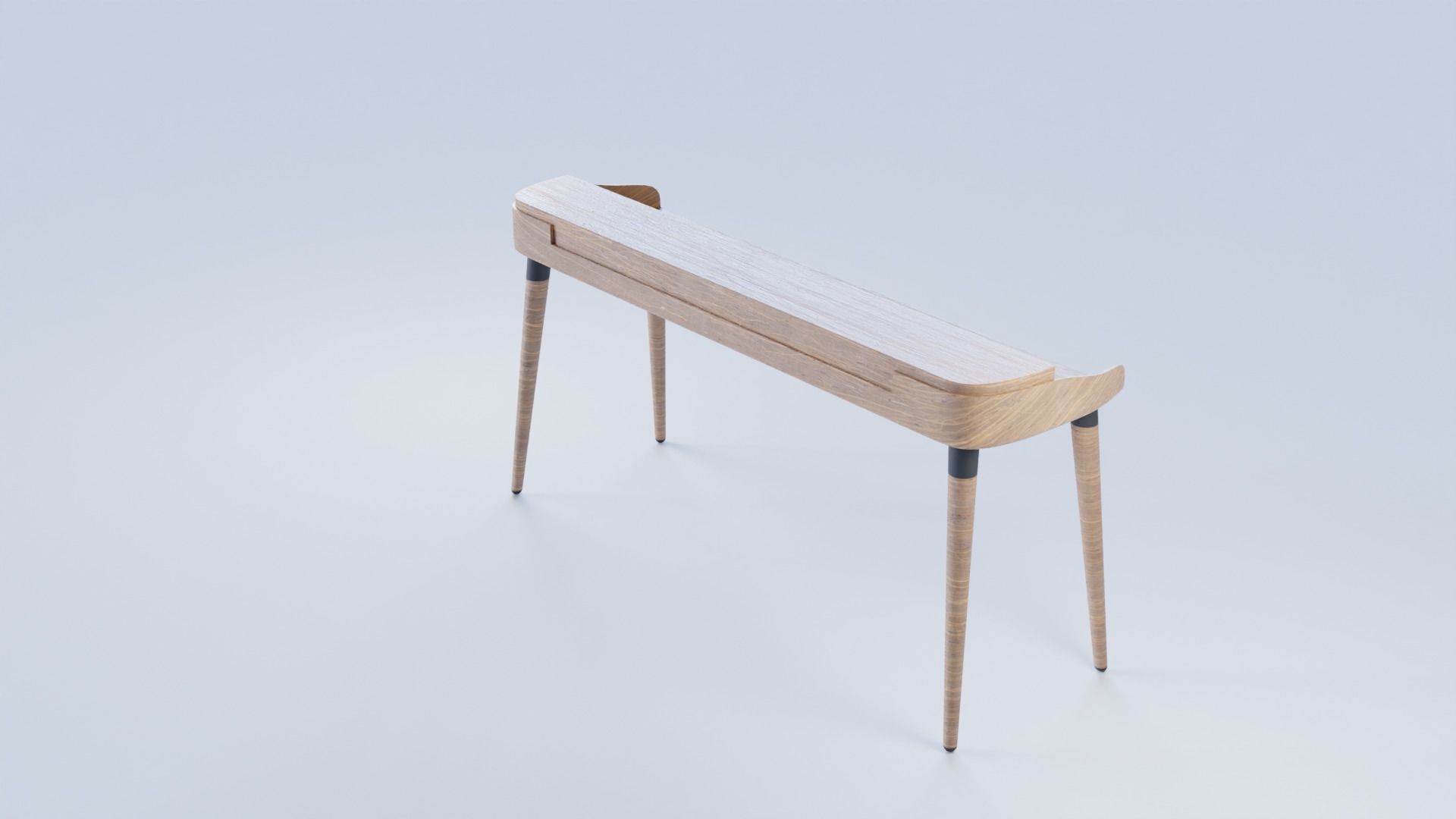 Modern Curved Designer Desk Low Poly and  Unwrapped Low-poly 3D model_12