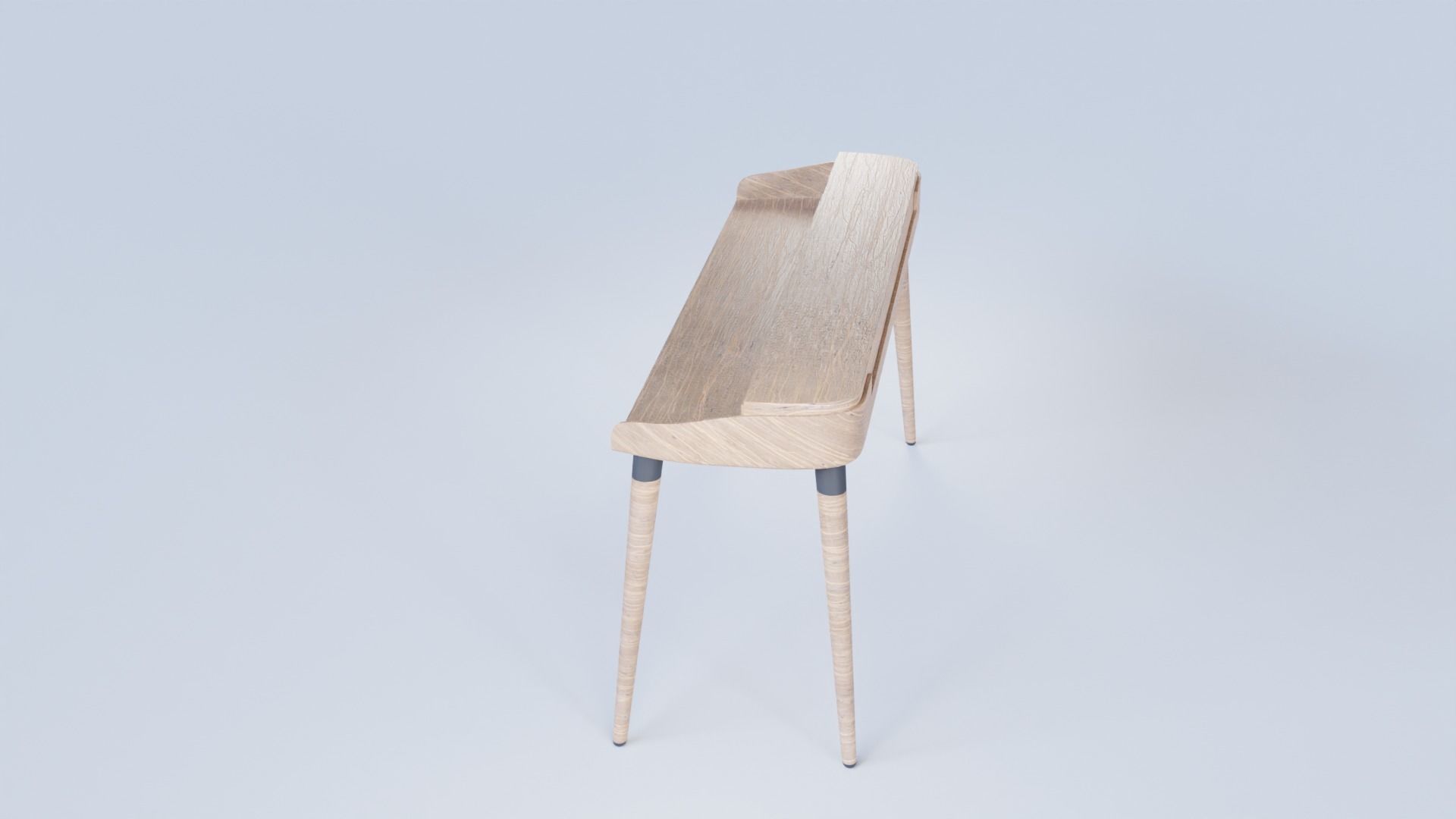 Modern Curved Designer Desk Low Poly and  Unwrapped Low-poly 3D model_6