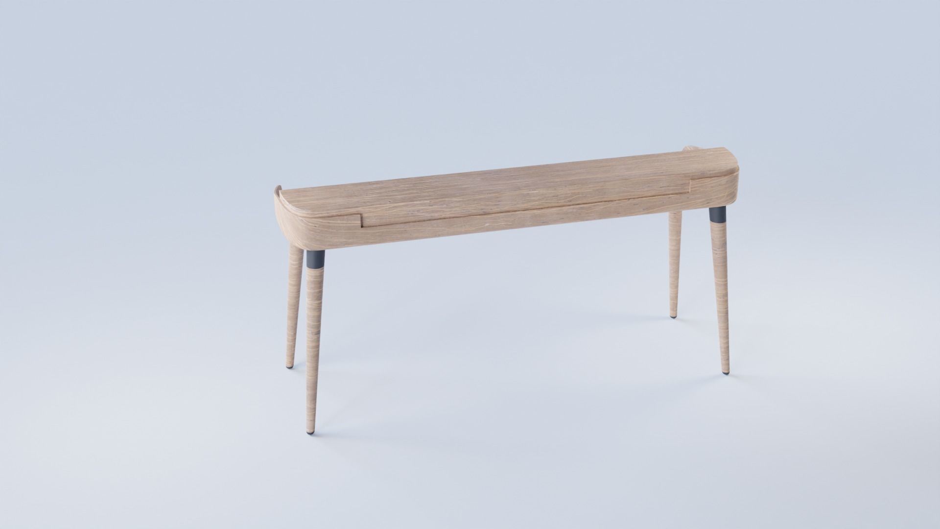 Modern Curved Designer Desk Low Poly and  Unwrapped Low-poly 3D model_9