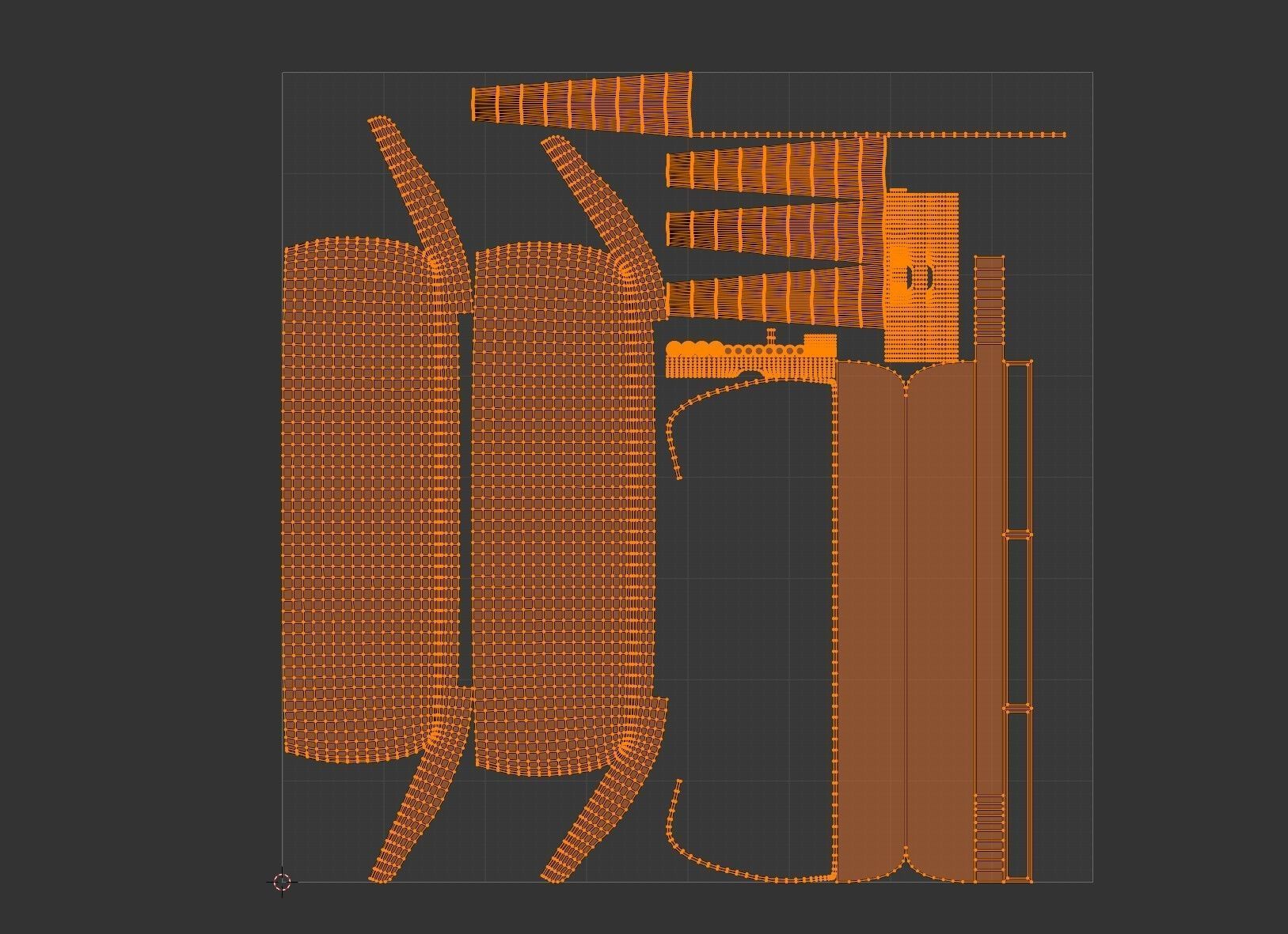 Modern Curved Designer Desk Low Poly and  Unwrapped Low-poly 3D model_19