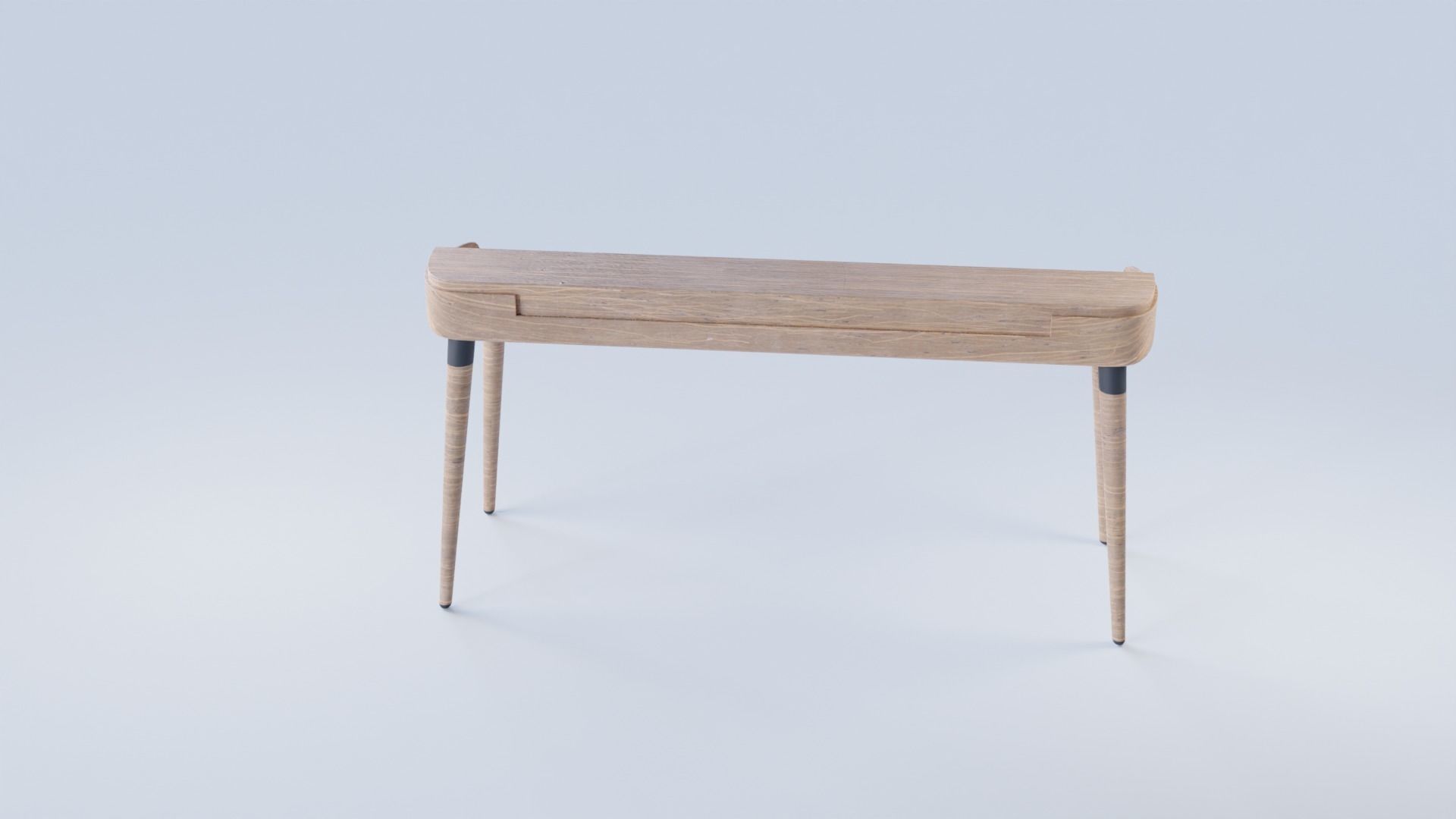 Modern Curved Designer Desk Low Poly and  Unwrapped Low-poly 3D model_10