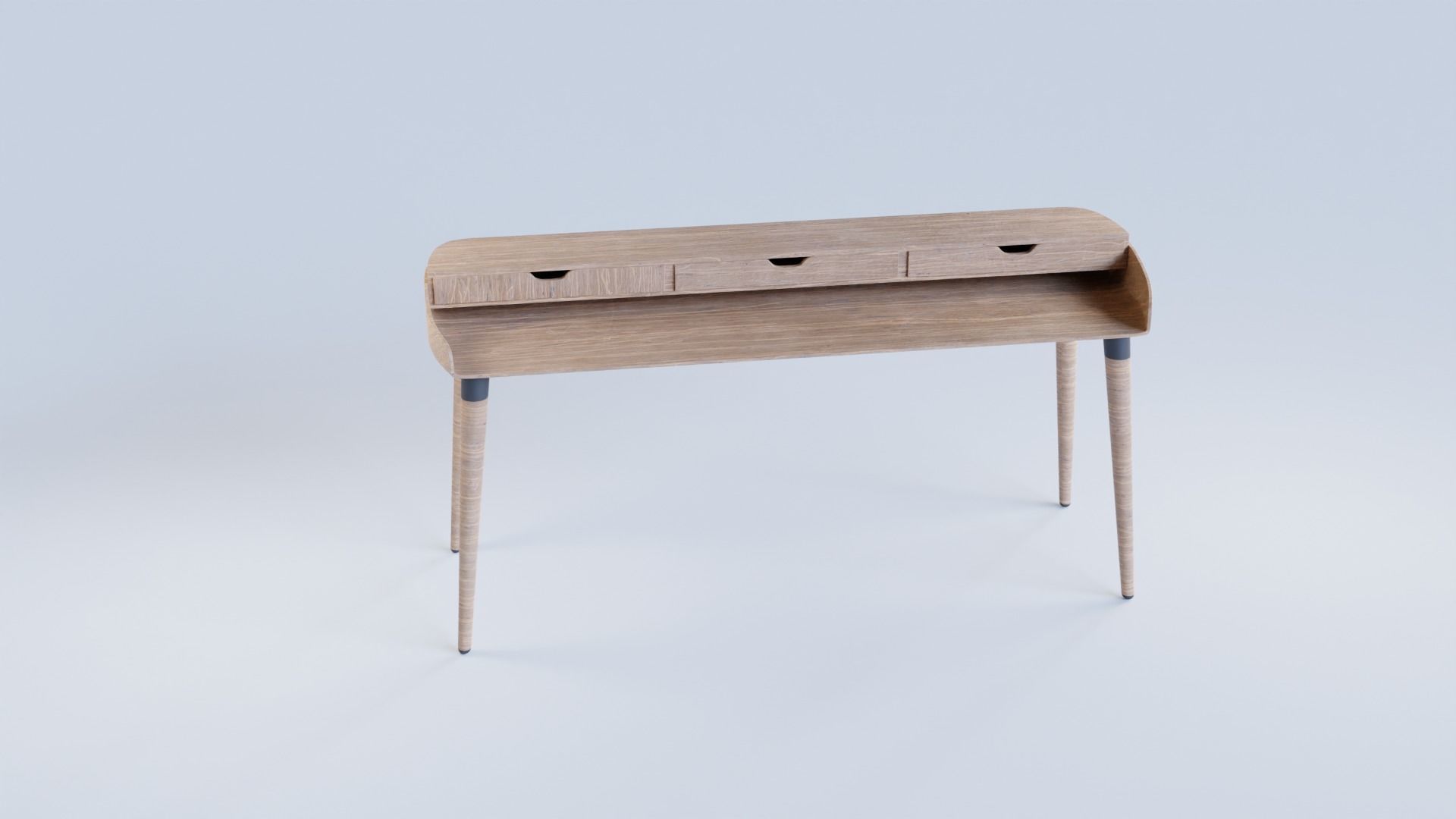 Modern Curved Designer Desk Low Poly and  Unwrapped Low-poly 3D model_1