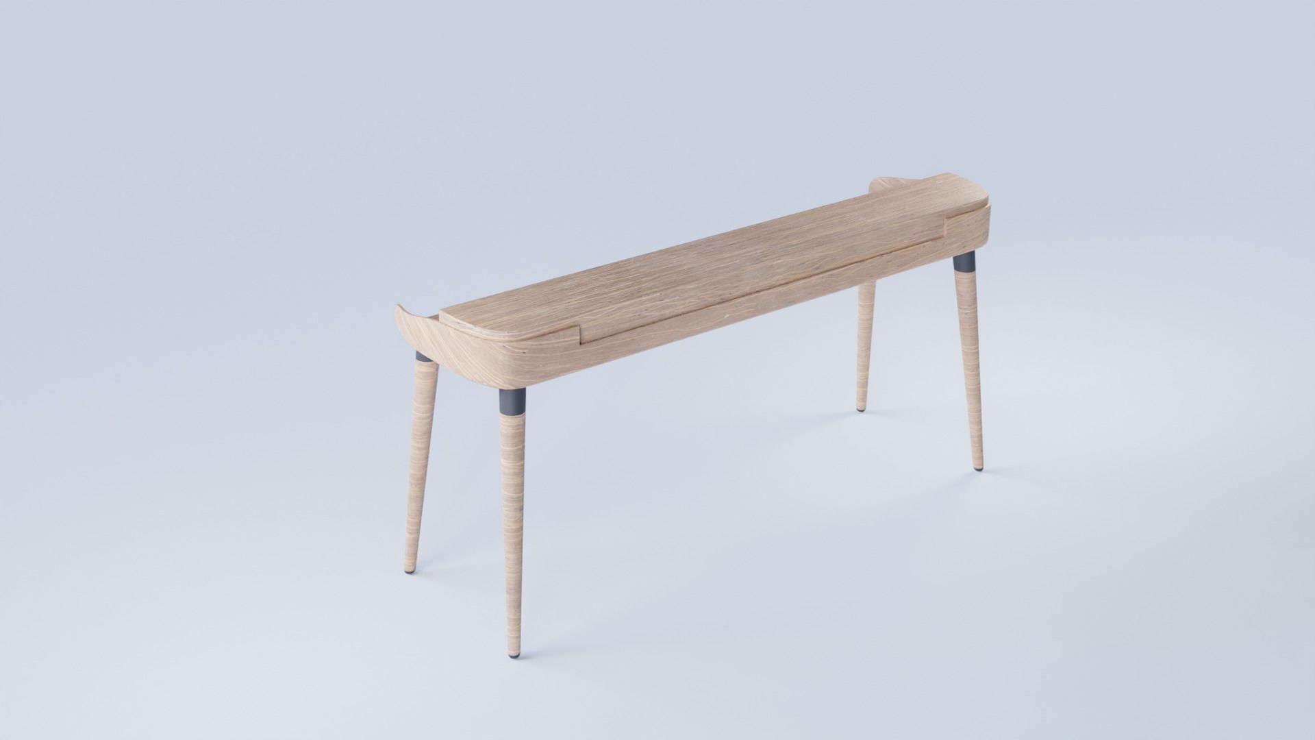 Modern Curved Designer Desk Low Poly and  Unwrapped Low-poly 3D model_8