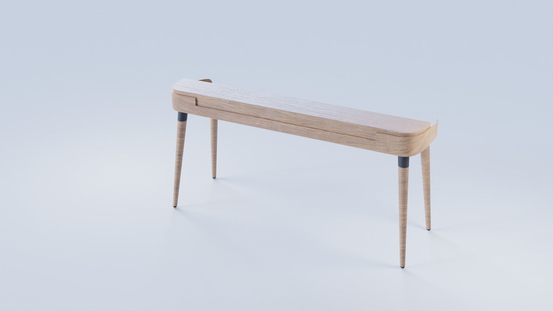 Modern Curved Designer Desk Low Poly and  Unwrapped Low-poly 3D model_11