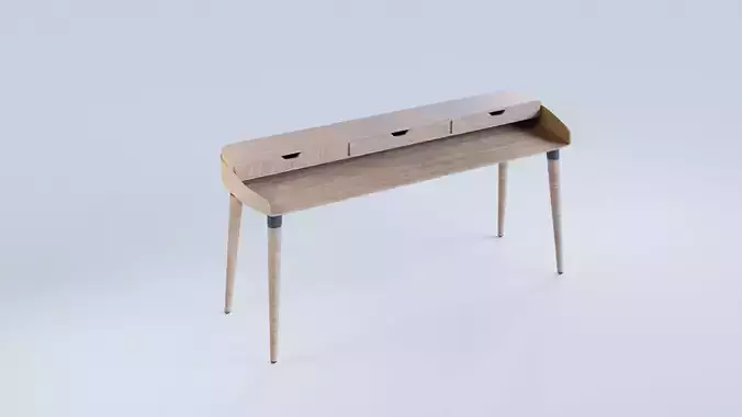 Modern Curved Designer Desk Low Poly and  Unwrapped Low-poly 3D model