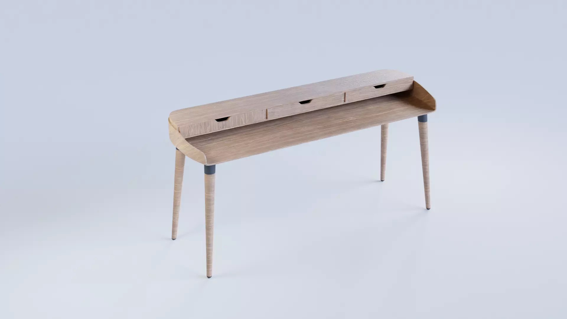 Modern Curved Designer Desk Low Poly and  Unwrapped Low-poly 3D model_0