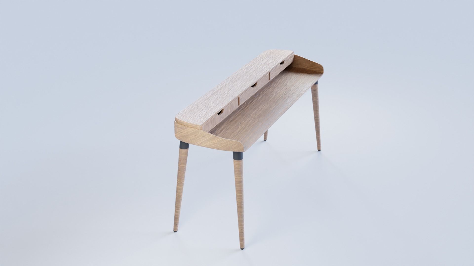 Modern Curved Designer Desk Low Poly and  Unwrapped Low-poly 3D model_15