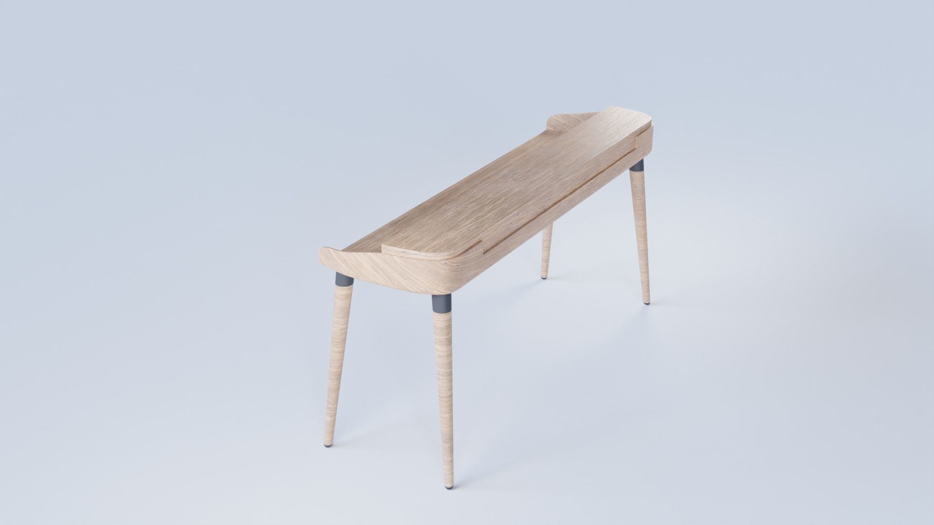 Modern Curved Designer Desk Low Poly and  Unwrapped Low-poly 3D model_7