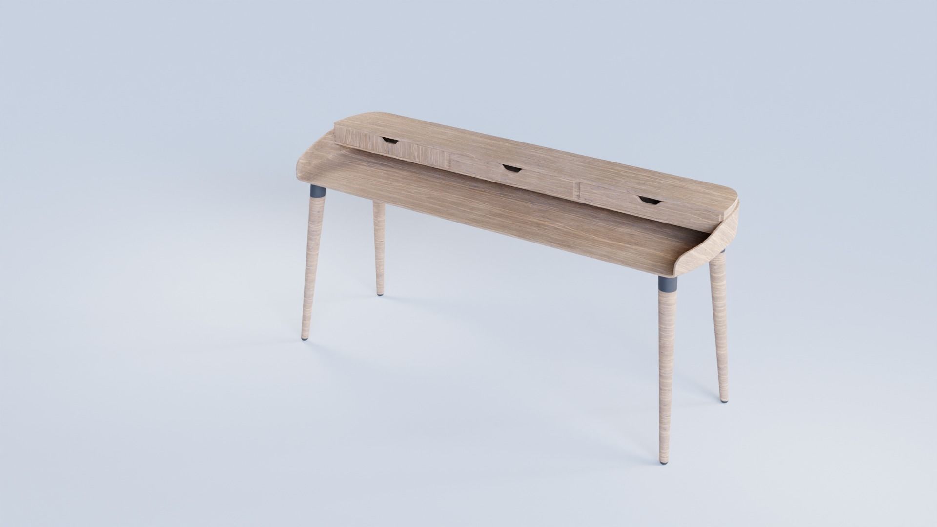 Modern Curved Designer Desk Low Poly and  Unwrapped Low-poly 3D model_3