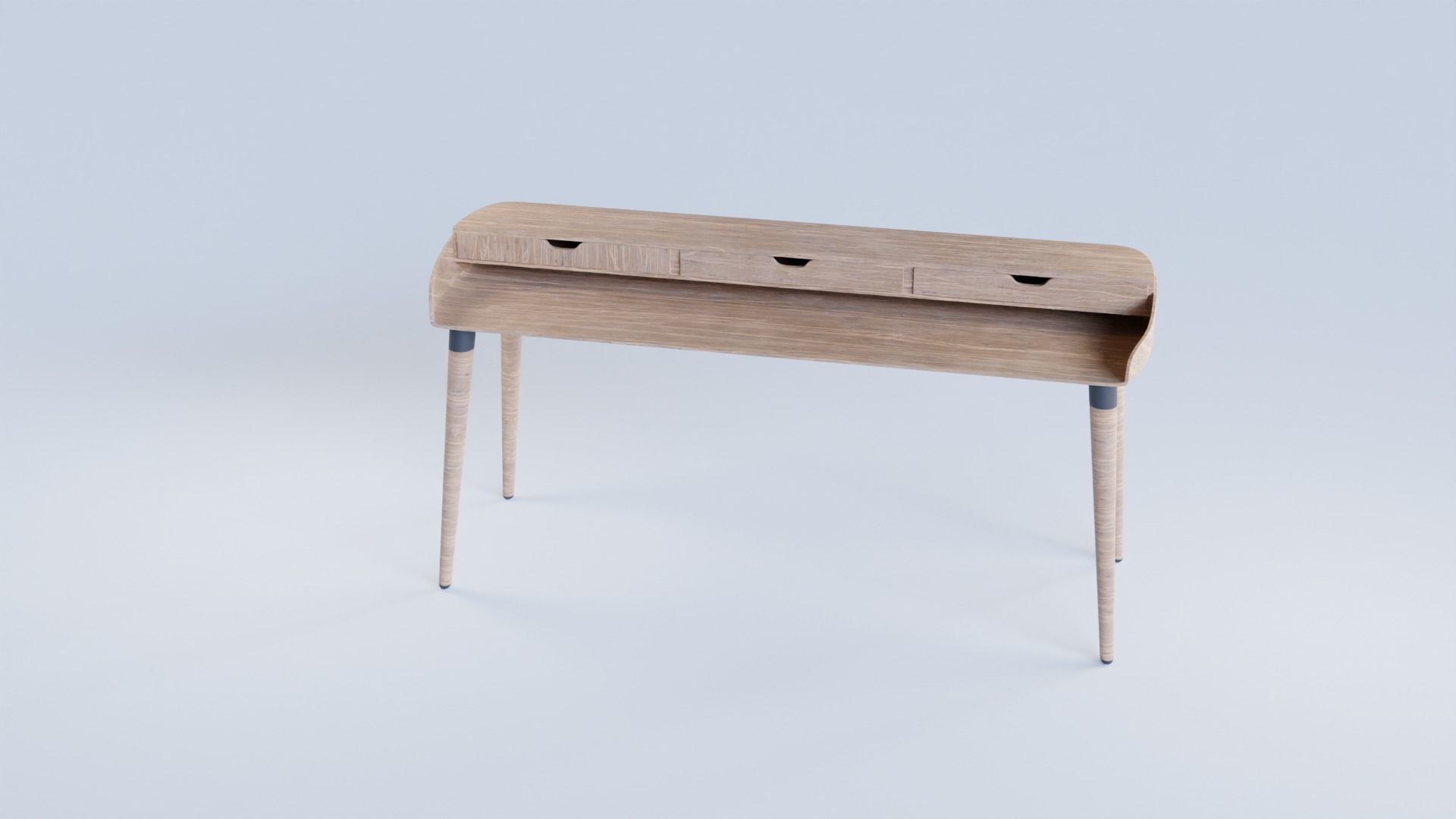 Modern Curved Designer Desk Low Poly and  Unwrapped Low-poly 3D model_2