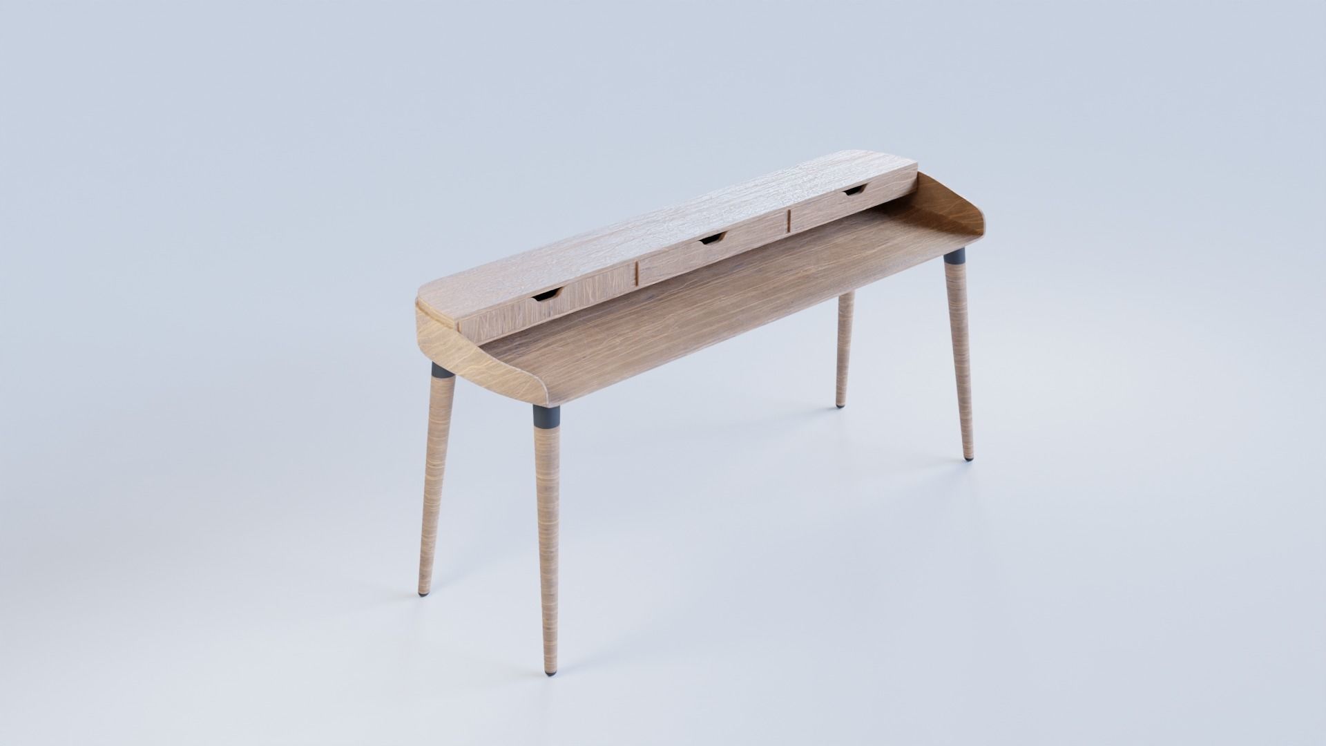 Modern Curved Designer Desk Low Poly and  Unwrapped Low-poly 3D model_16