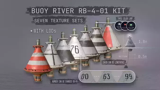 Buoy River RB-4-01 3D Model Collection