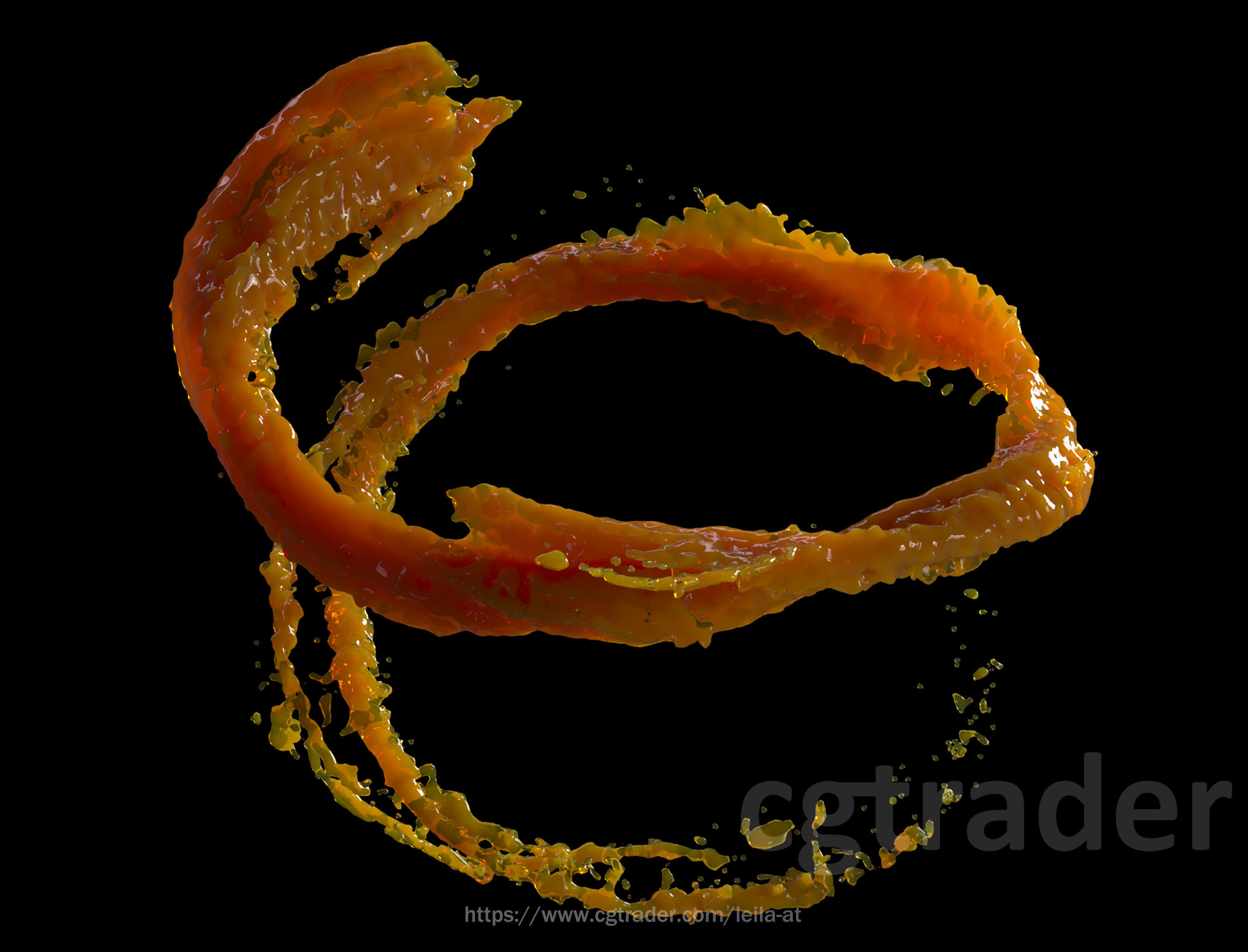 7 Animated Water Path Follow Helix - NO PLUGINs 3D model_5