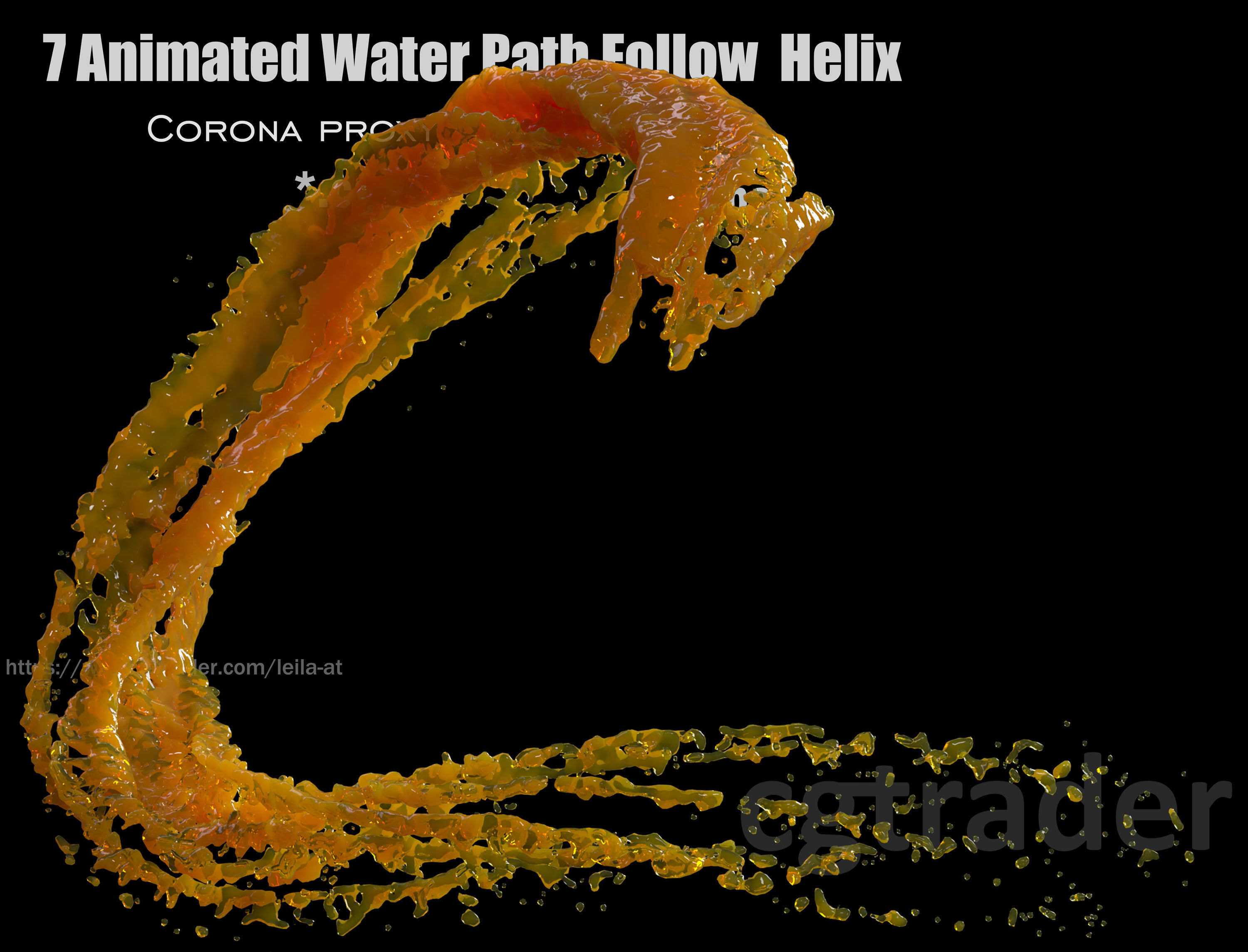 7 Animated Water Path Follow Helix - NO PLUGINs 3D model_13