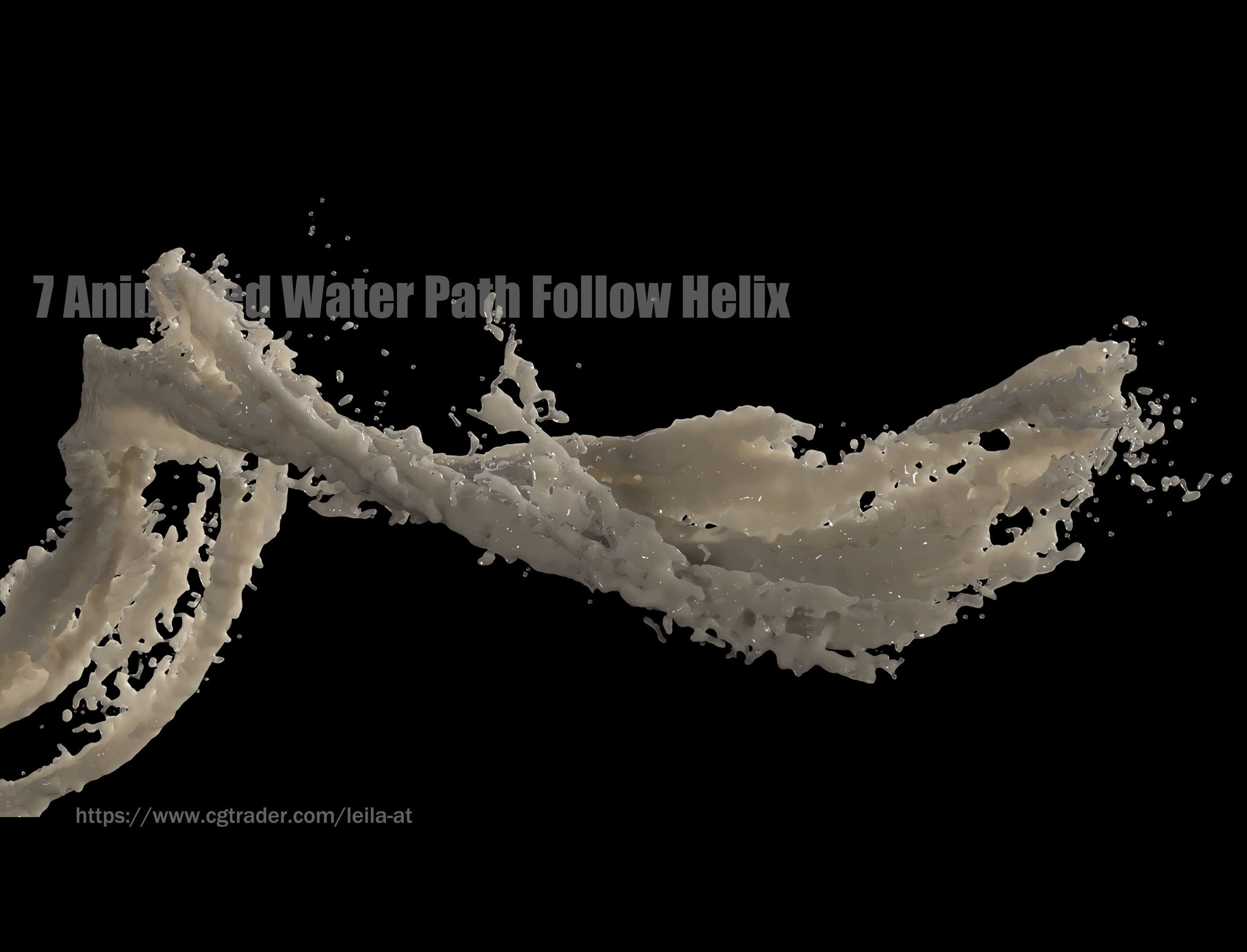 7 Animated Water Path Follow Helix - NO PLUGINs 3D model_4