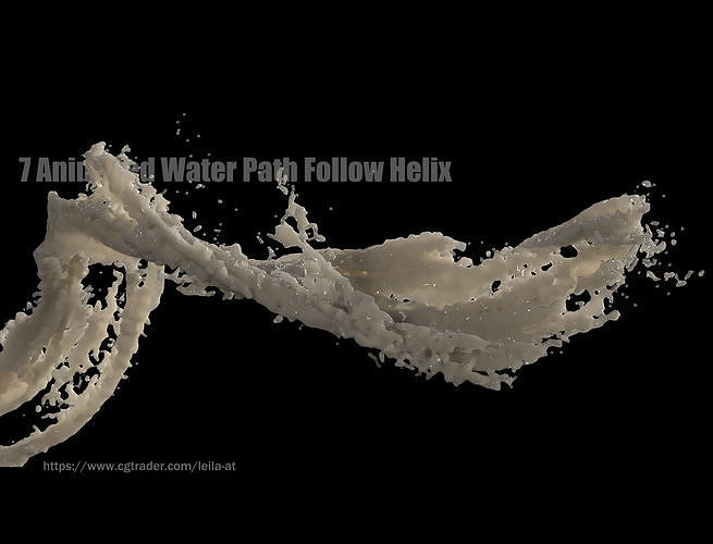 7 Animated Water Path Follow Helix - NO PLUGINs 3D model 3