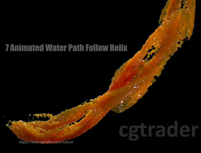 7 Animated Water Path Follow Helix - NO PLUGINs 3D model 7