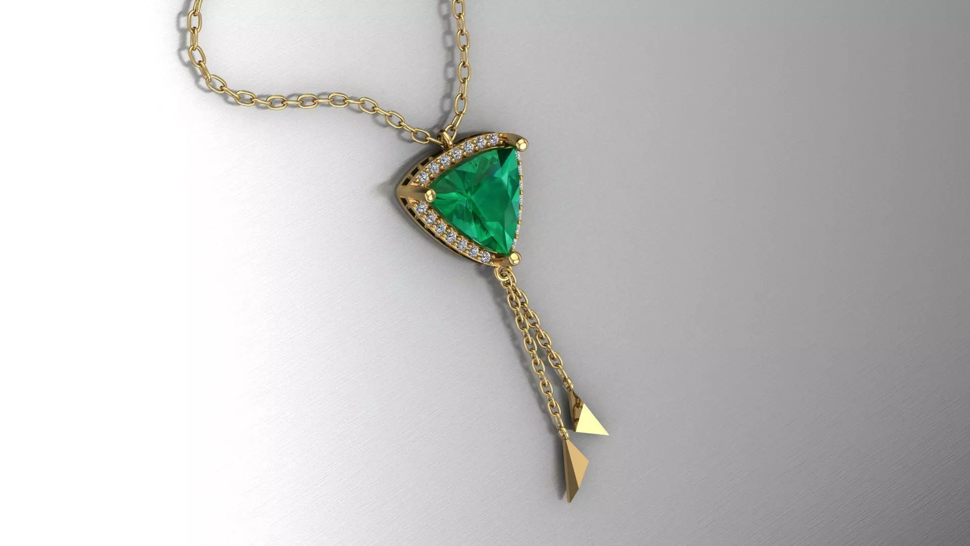 triangle emerald pendant 3D print model