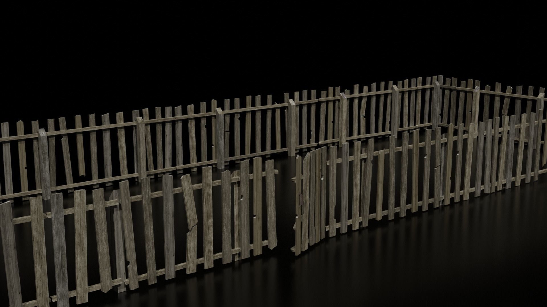 village fences Low-poly 3D model_7