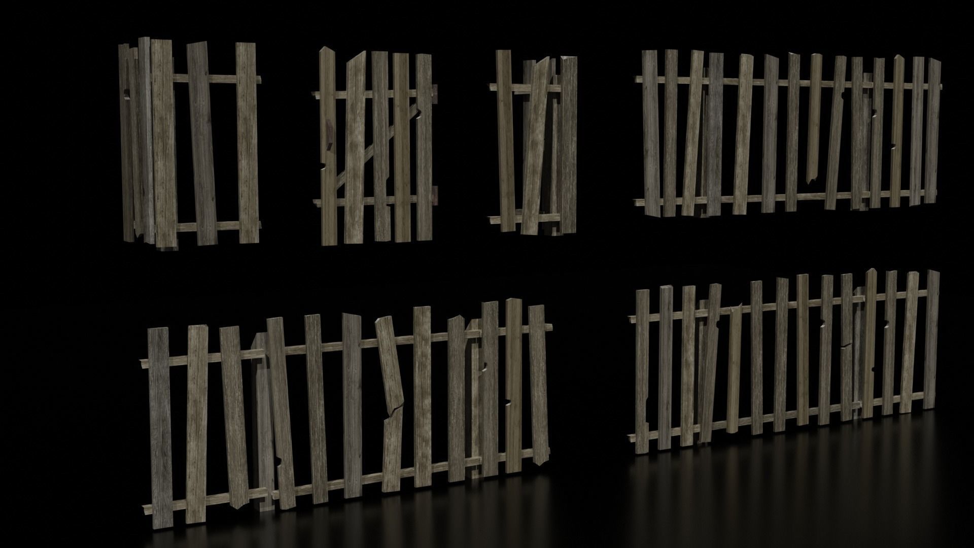 village fences Low-poly 3D model_6