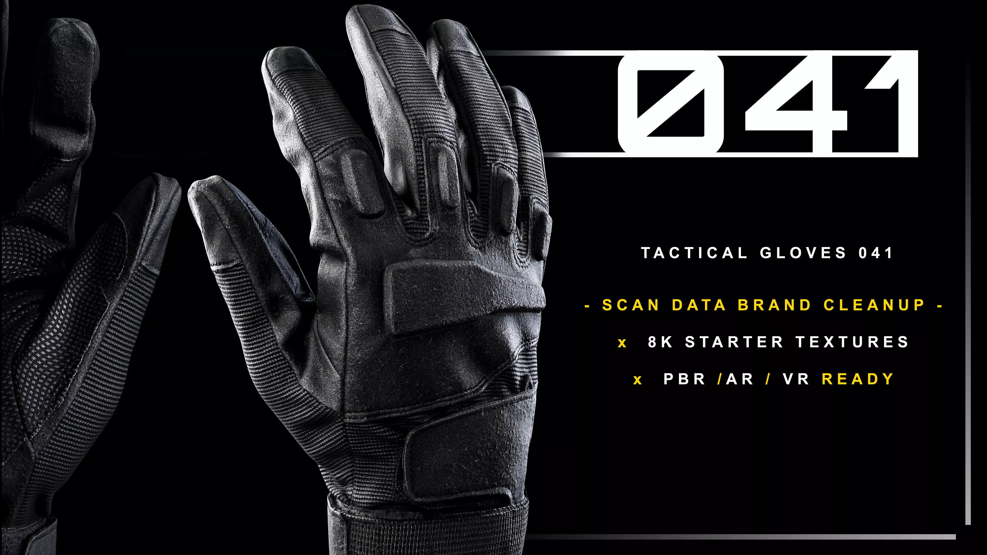 Tactical Gloves 041 Low-poly 3D model_0