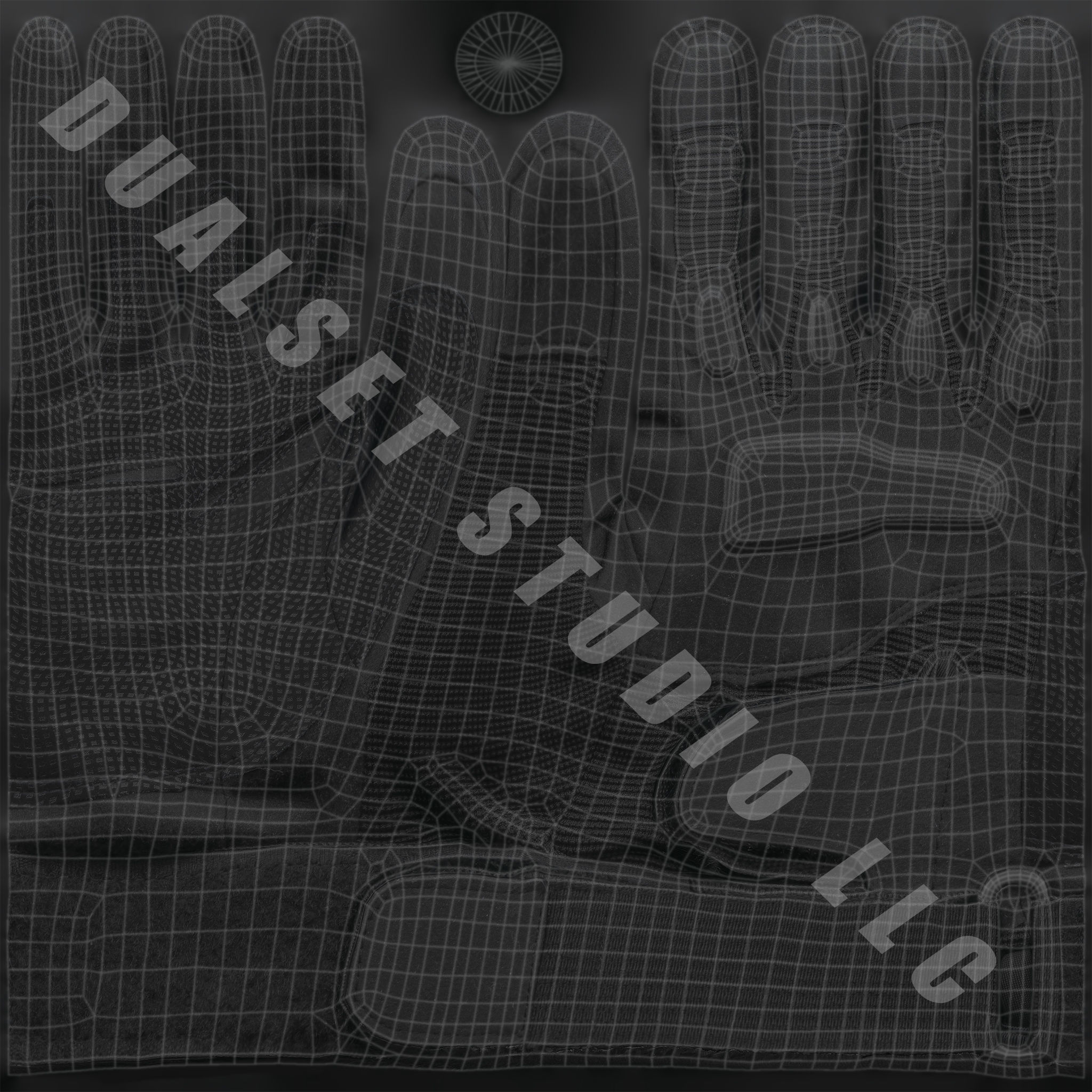 Tactical Gloves 041 Low-poly 3D model_25