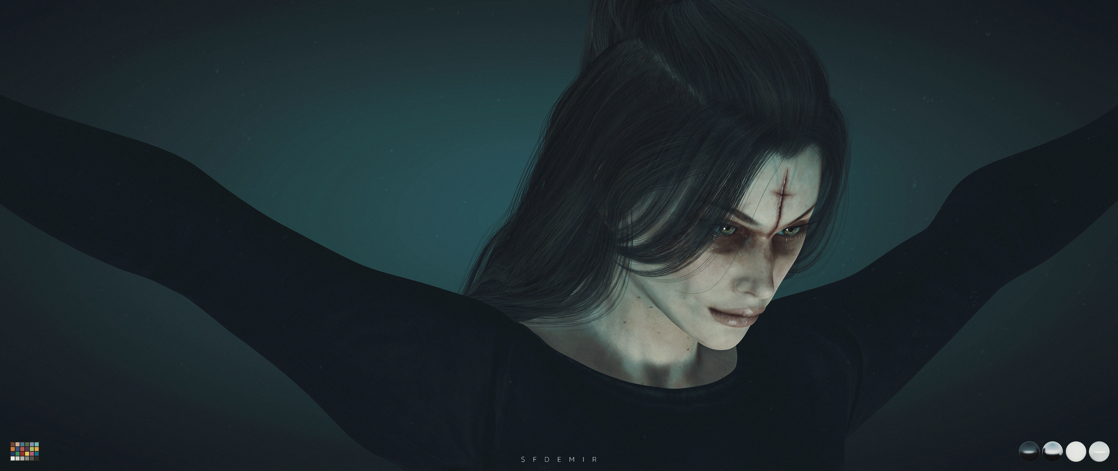 Rowena 3D Character Model  Low-poly 3D model_2