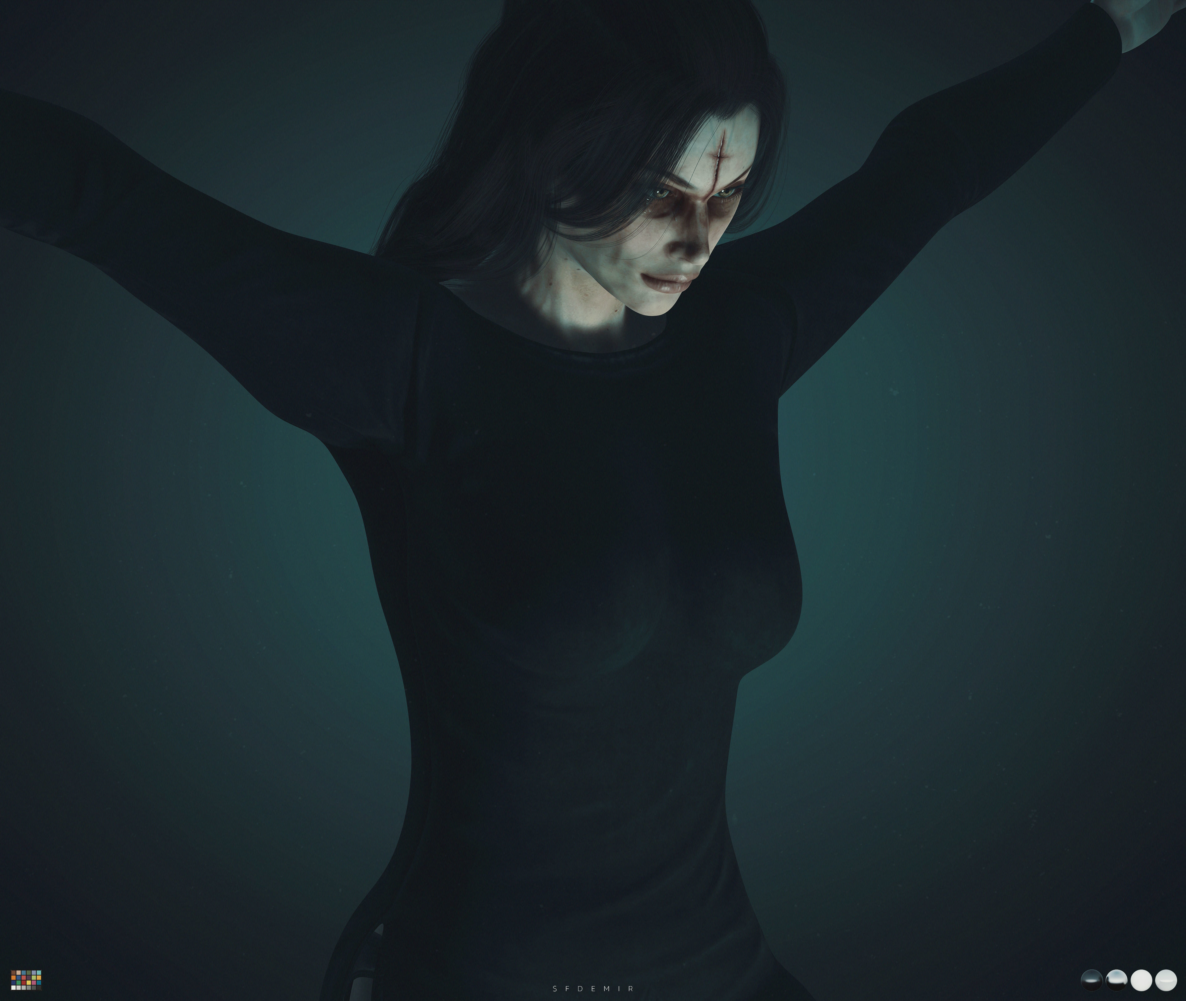 Rowena 3D Character Model  Low-poly 3D model_5