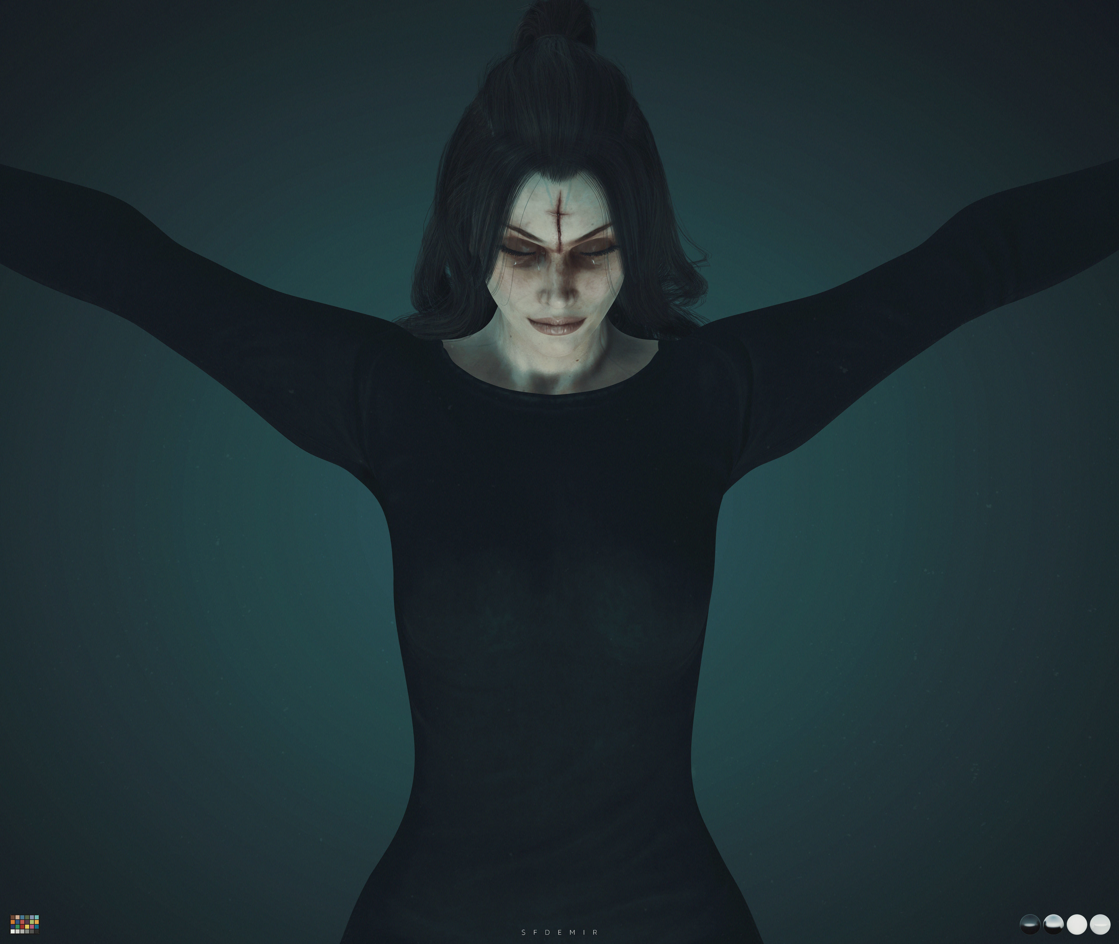 Rowena 3D Character Model  Low-poly 3D model_9