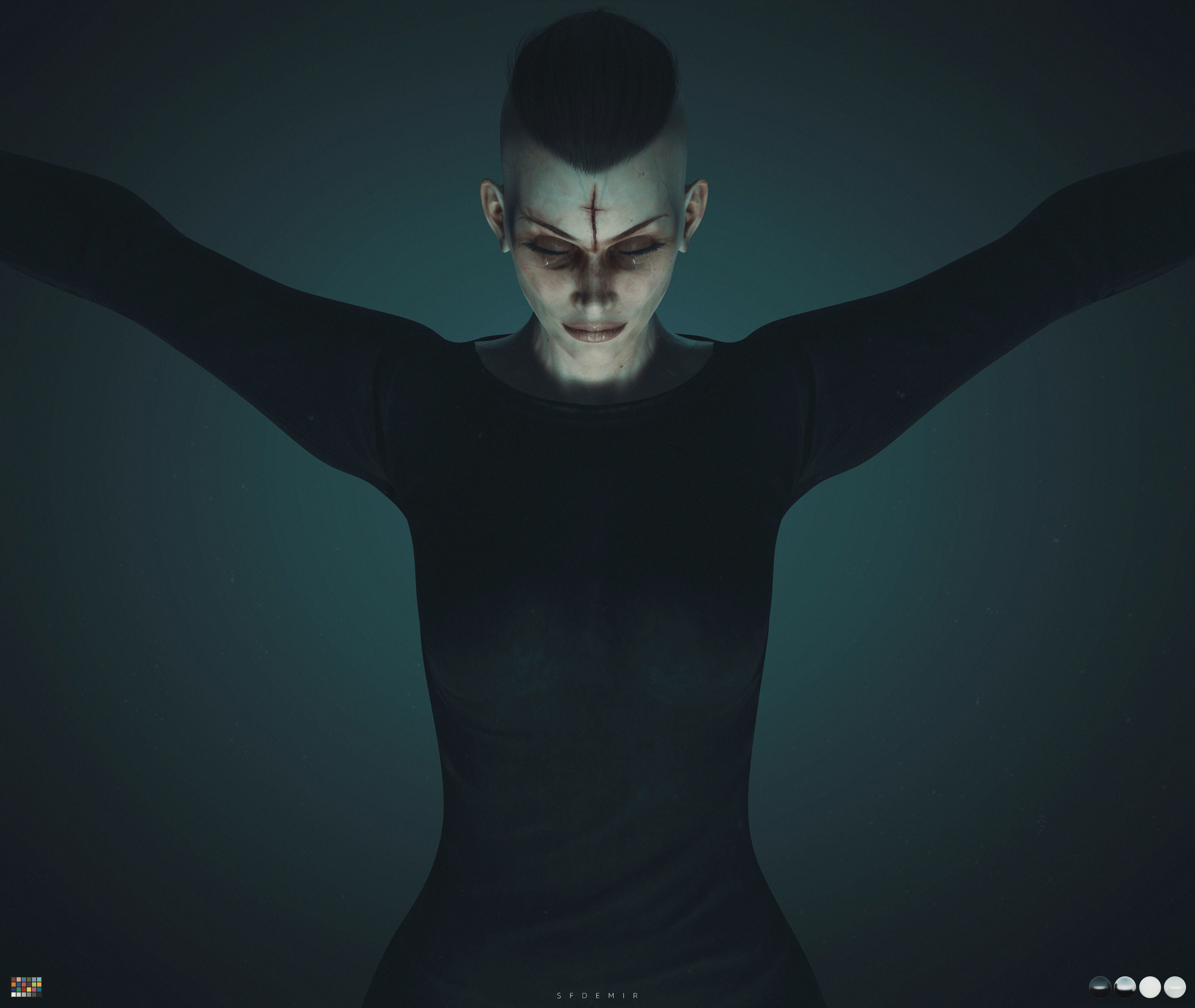 Rowena 3D Character Model  Low-poly 3D model_8