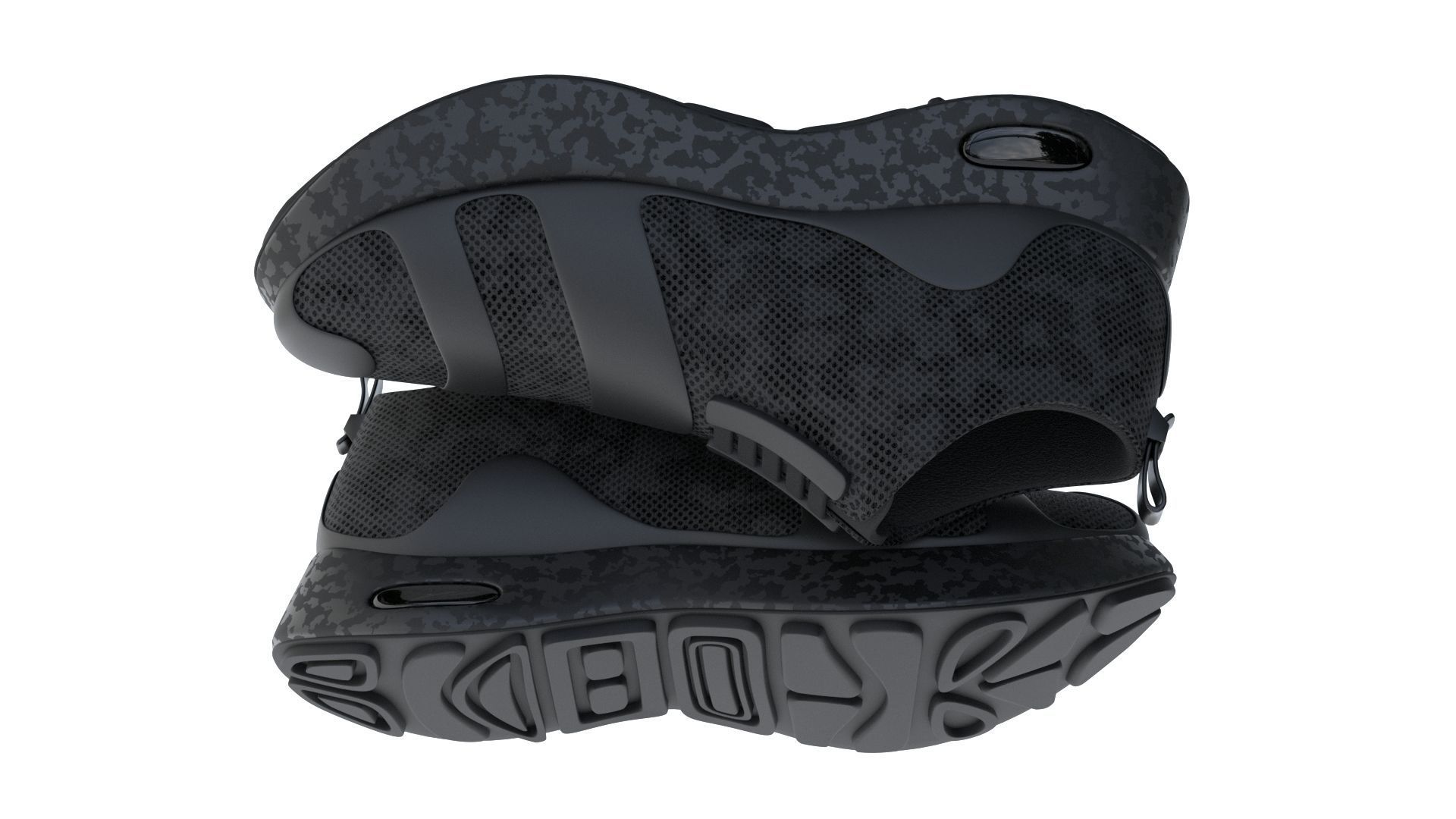 Black Sneaker Low-poly 3D model_6