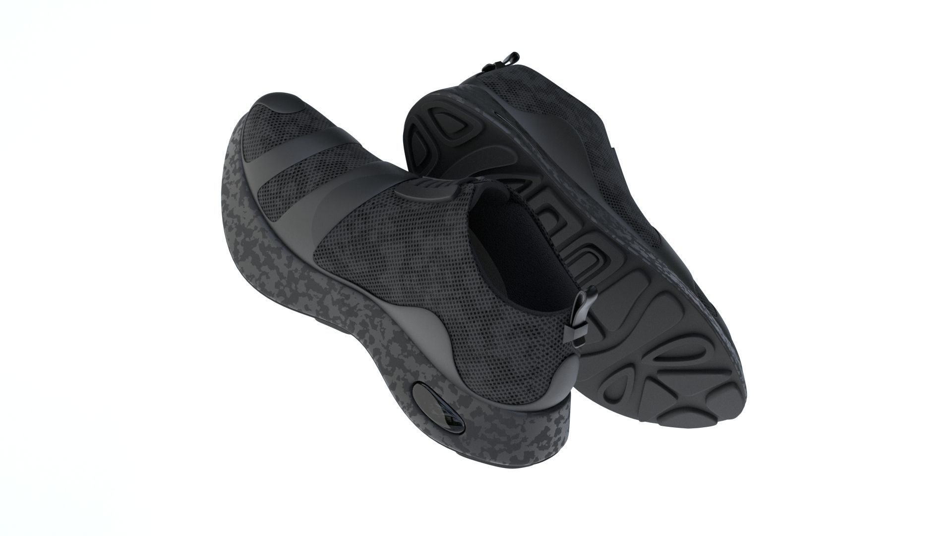 Black Sneaker Low-poly 3D model_4