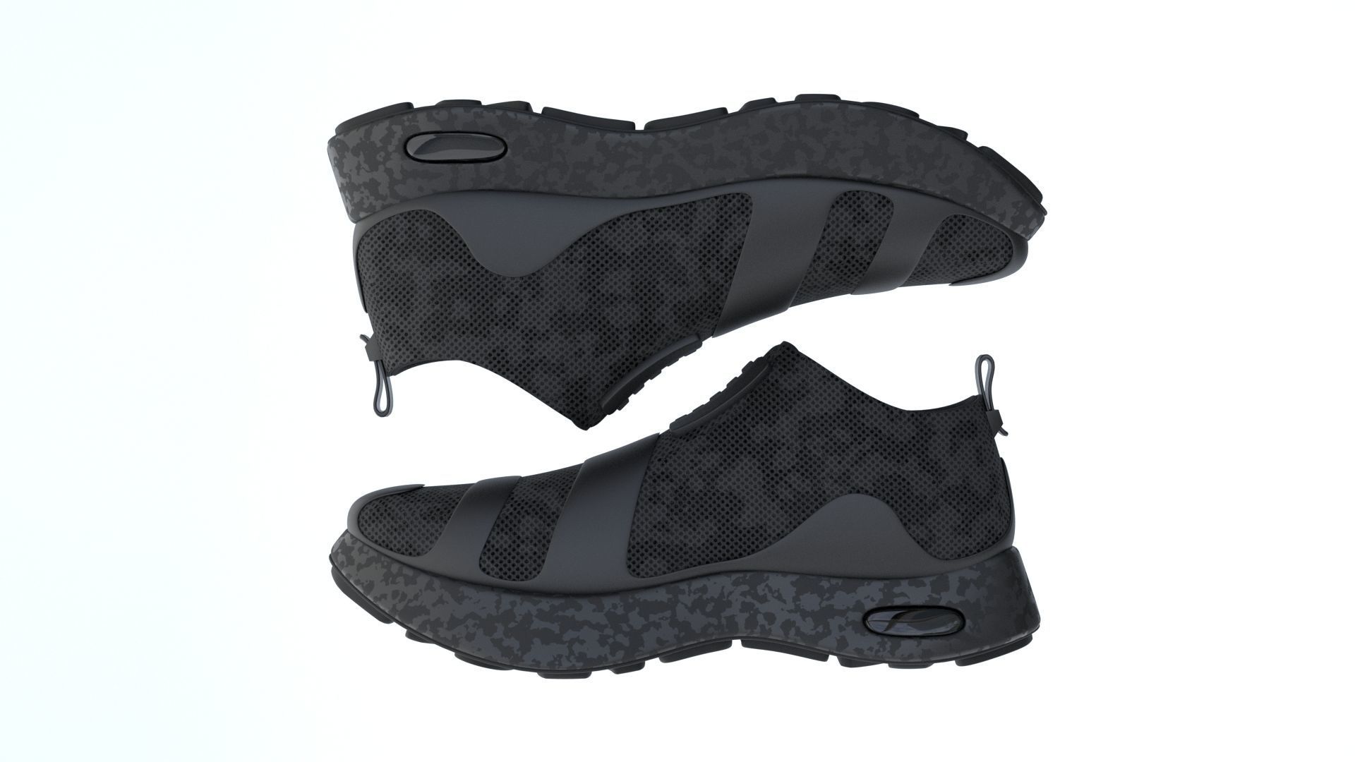 Black Sneaker Low-poly 3D model_1