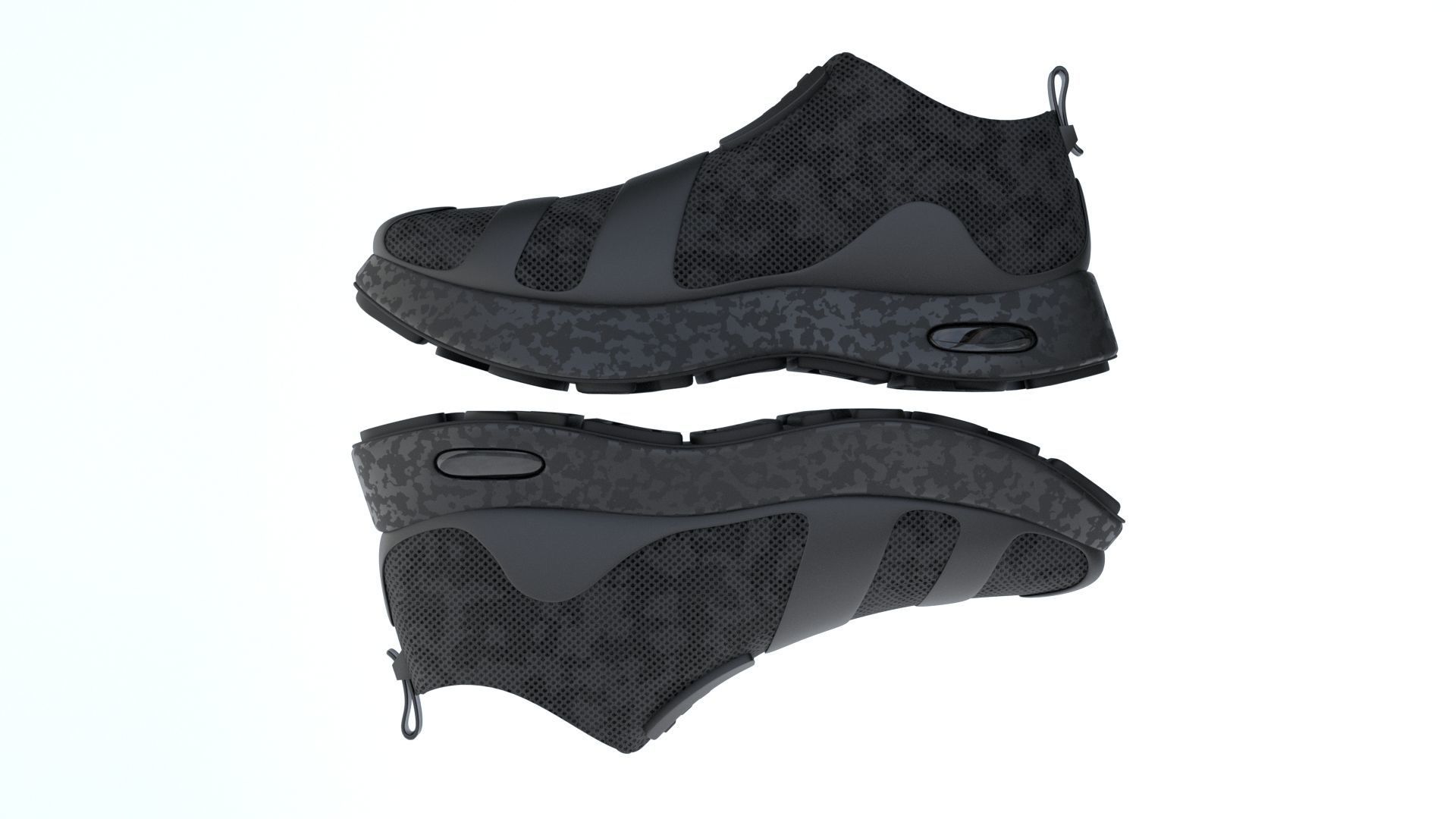 Black Sneaker Low-poly 3D model_2