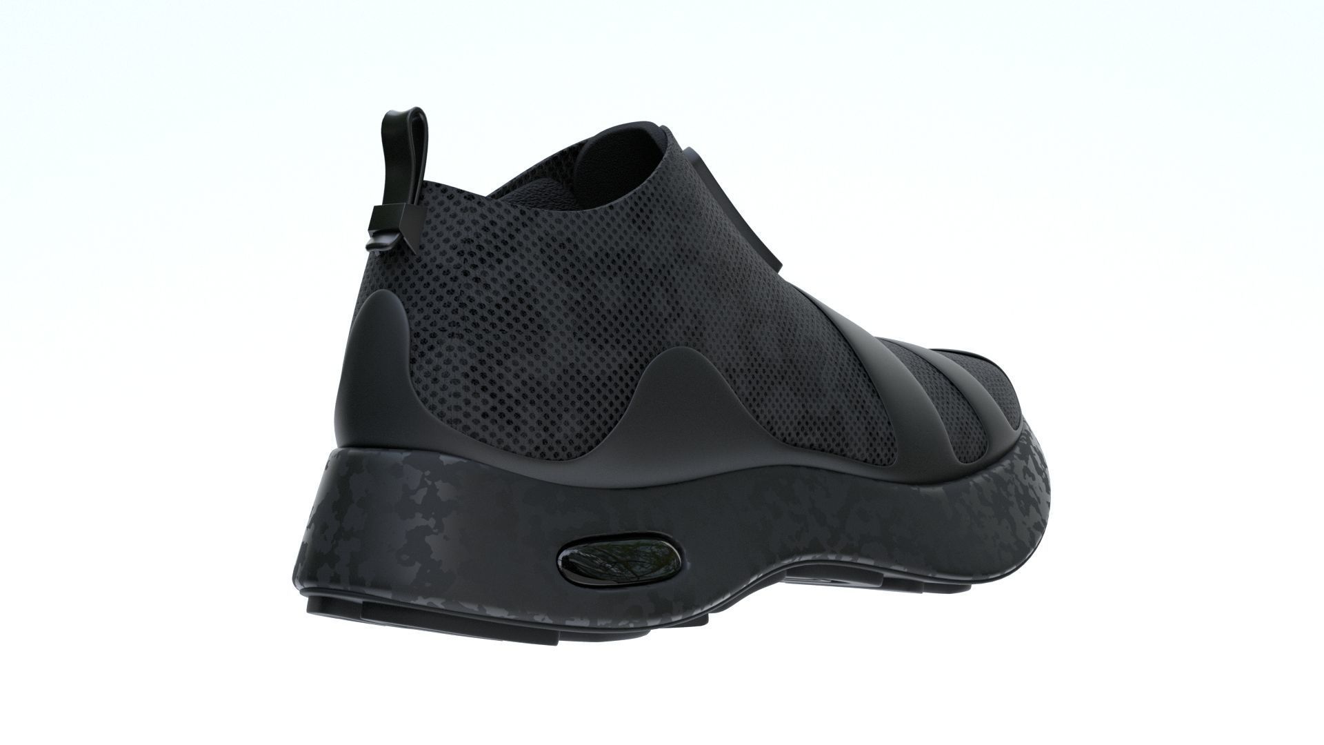 Black Sneaker Low-poly 3D model_11