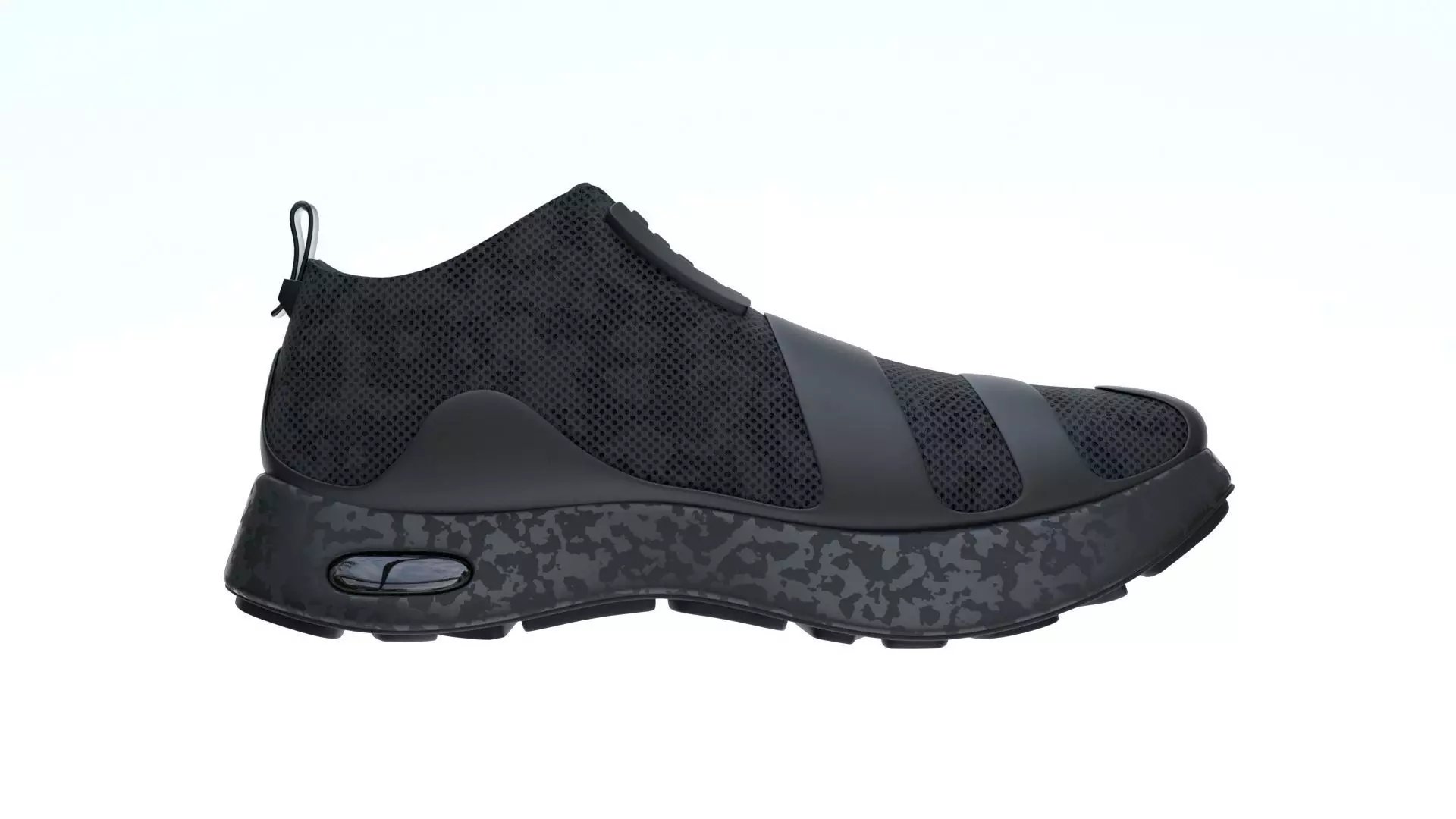Black Sneaker Low-poly 3D model_0
