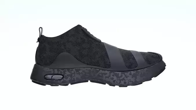 Black Sneaker Low-poly 3D model