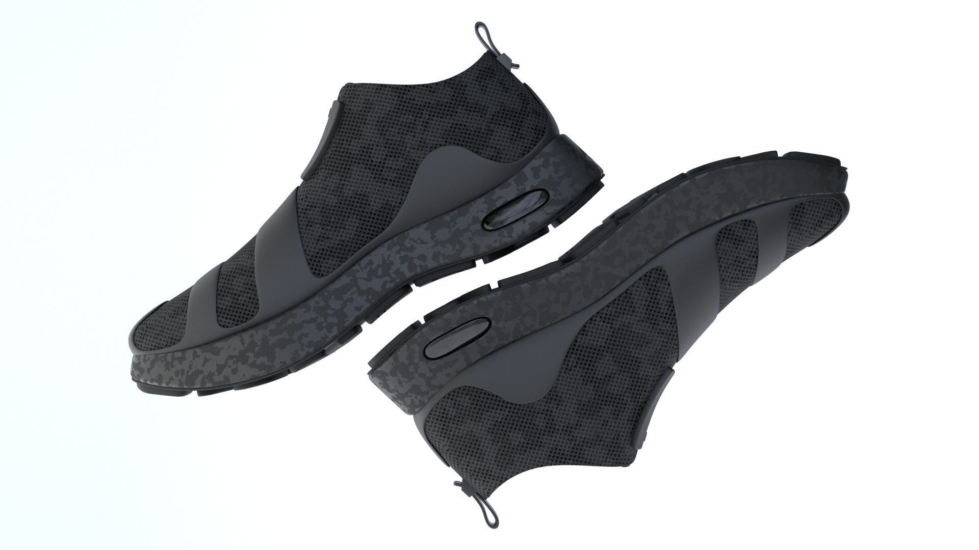 Black Sneaker Low-poly 3D model_3