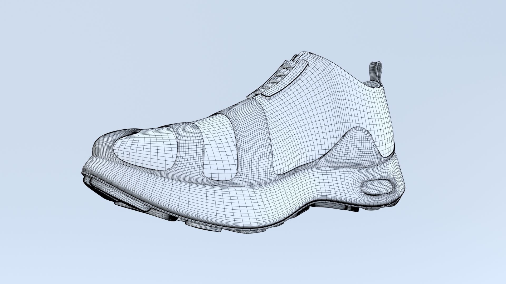 Black Sneaker Low-poly 3D model_13