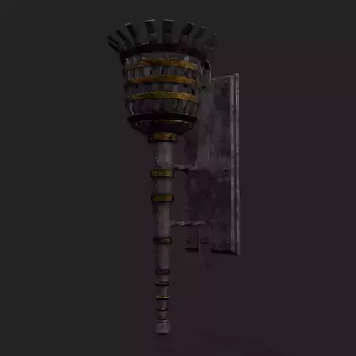 Decorative Medieval Torch Low-poly 3D model