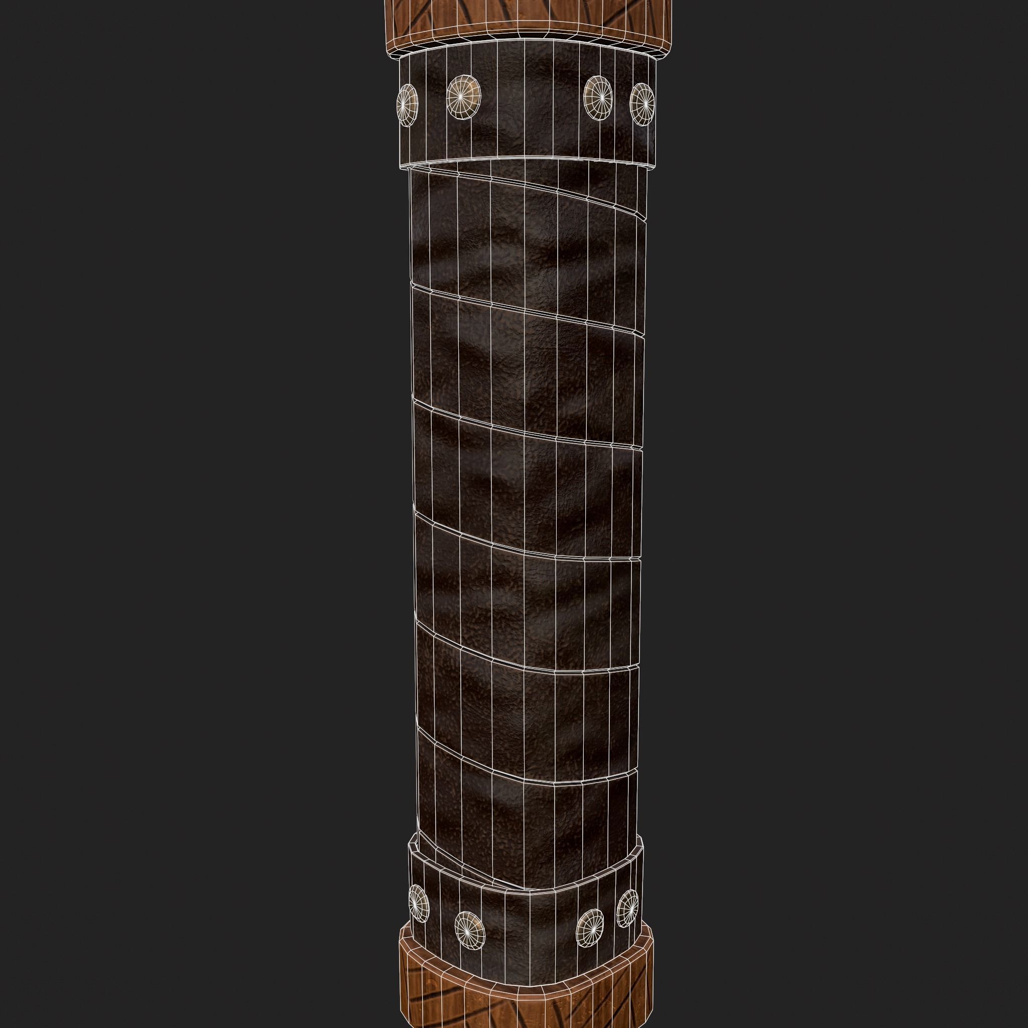 Medieval Viking Ornate Battle Hammer Low-poly 3D model_16