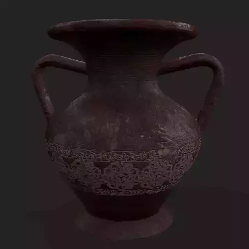 Old Clay Hydria Amphora Low-poly 3D model