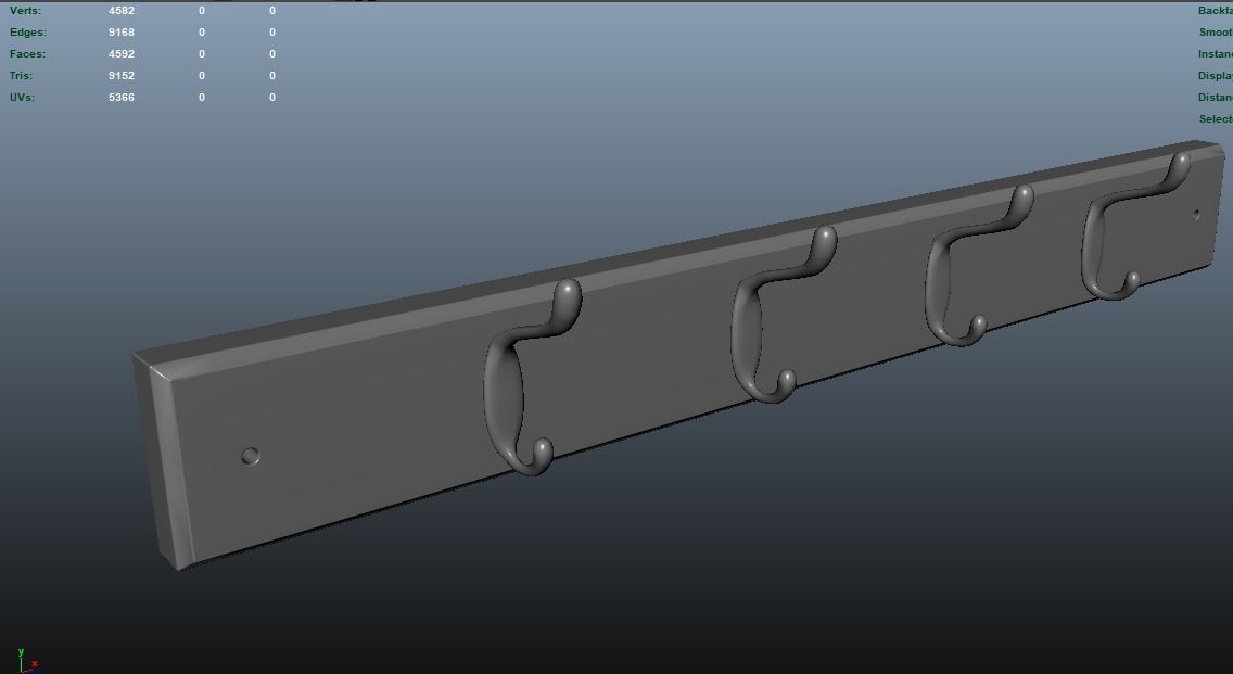 Cloth Hanger Low-poly 3D model_10