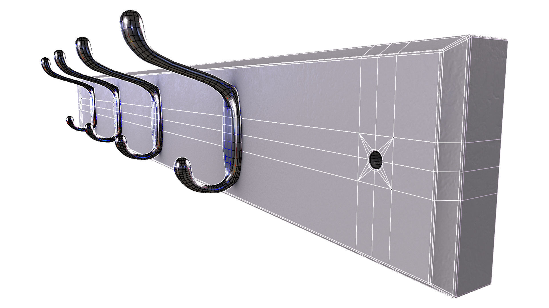 Cloth Hanger Low-poly 3D model_12