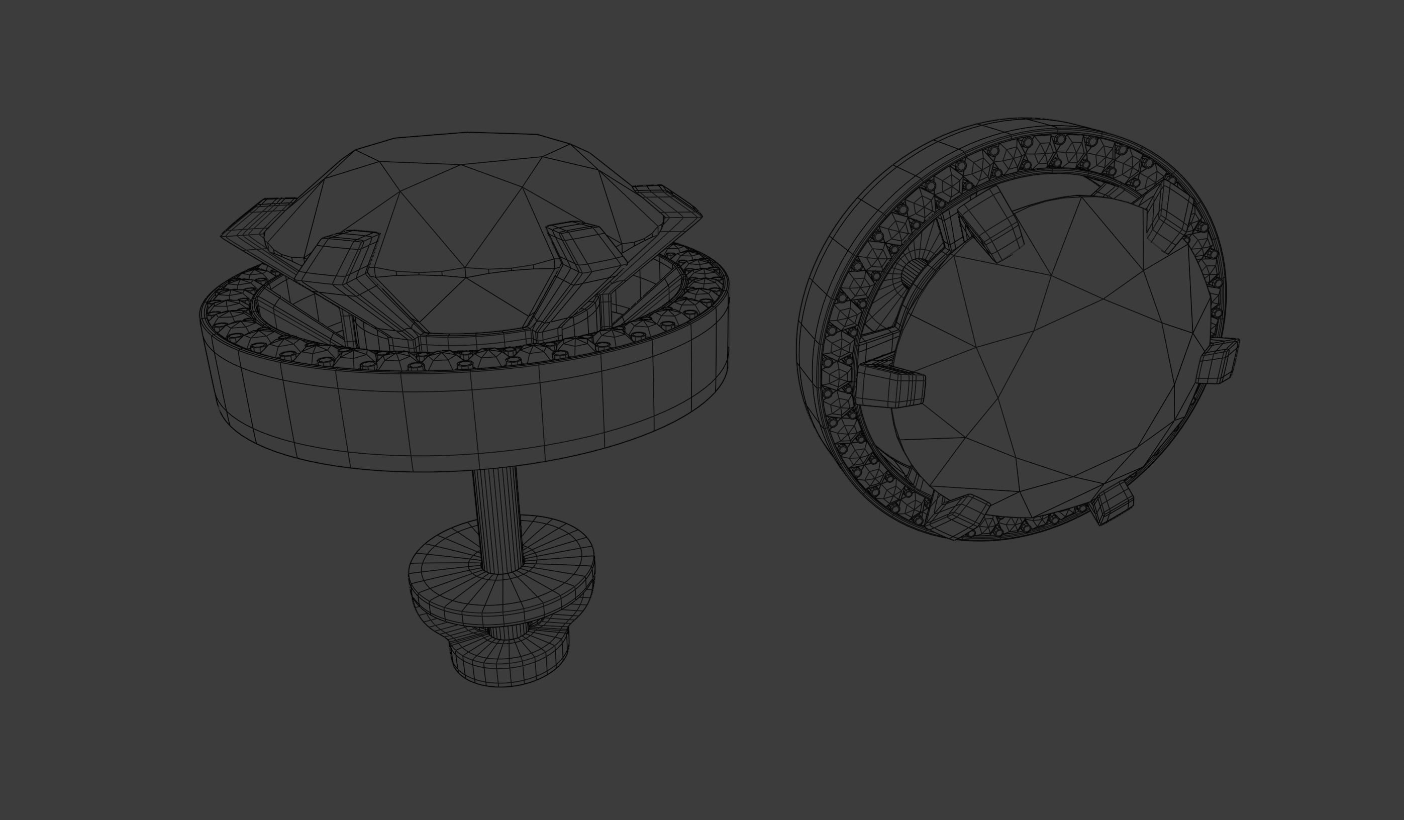 Gold earrings 3D model_9