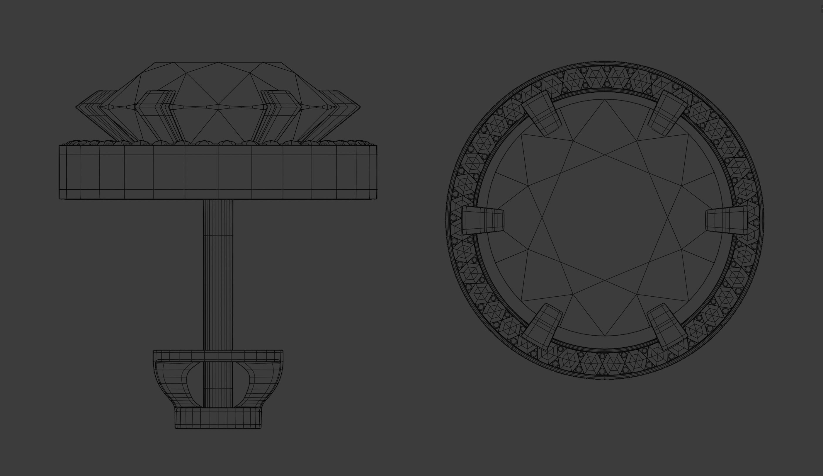 Gold earrings 3D model_12