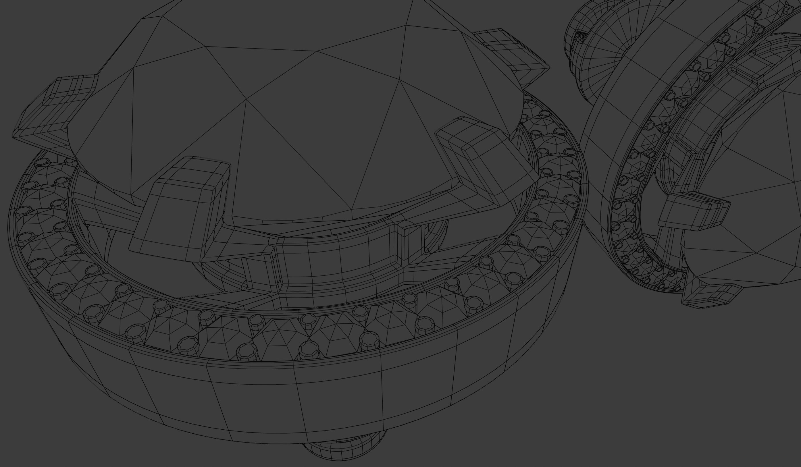 Gold earrings 3D model_10