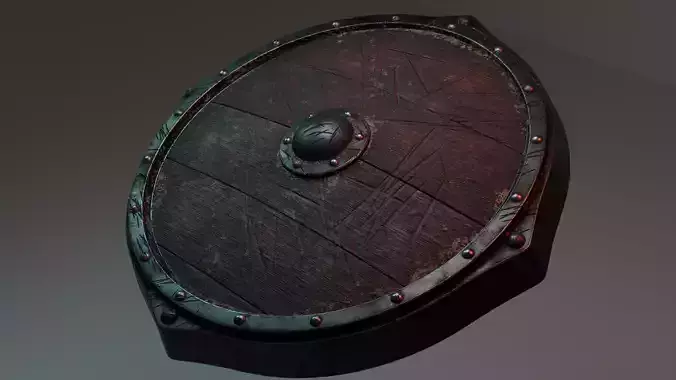 Realistic Viking Shield 3D Model